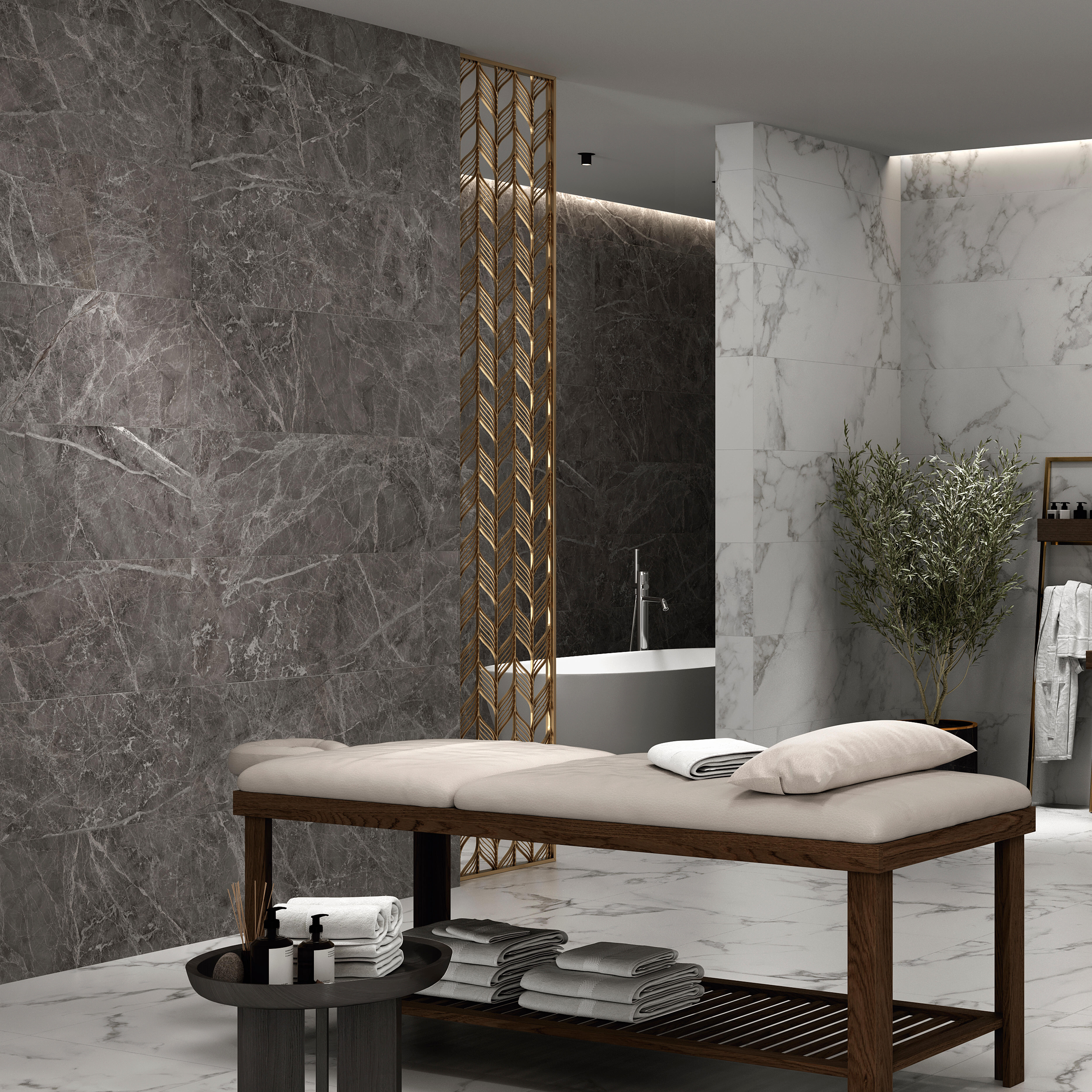 AZULEJO PASTA BLANCA 40X120CM NEKANE GREY - 2