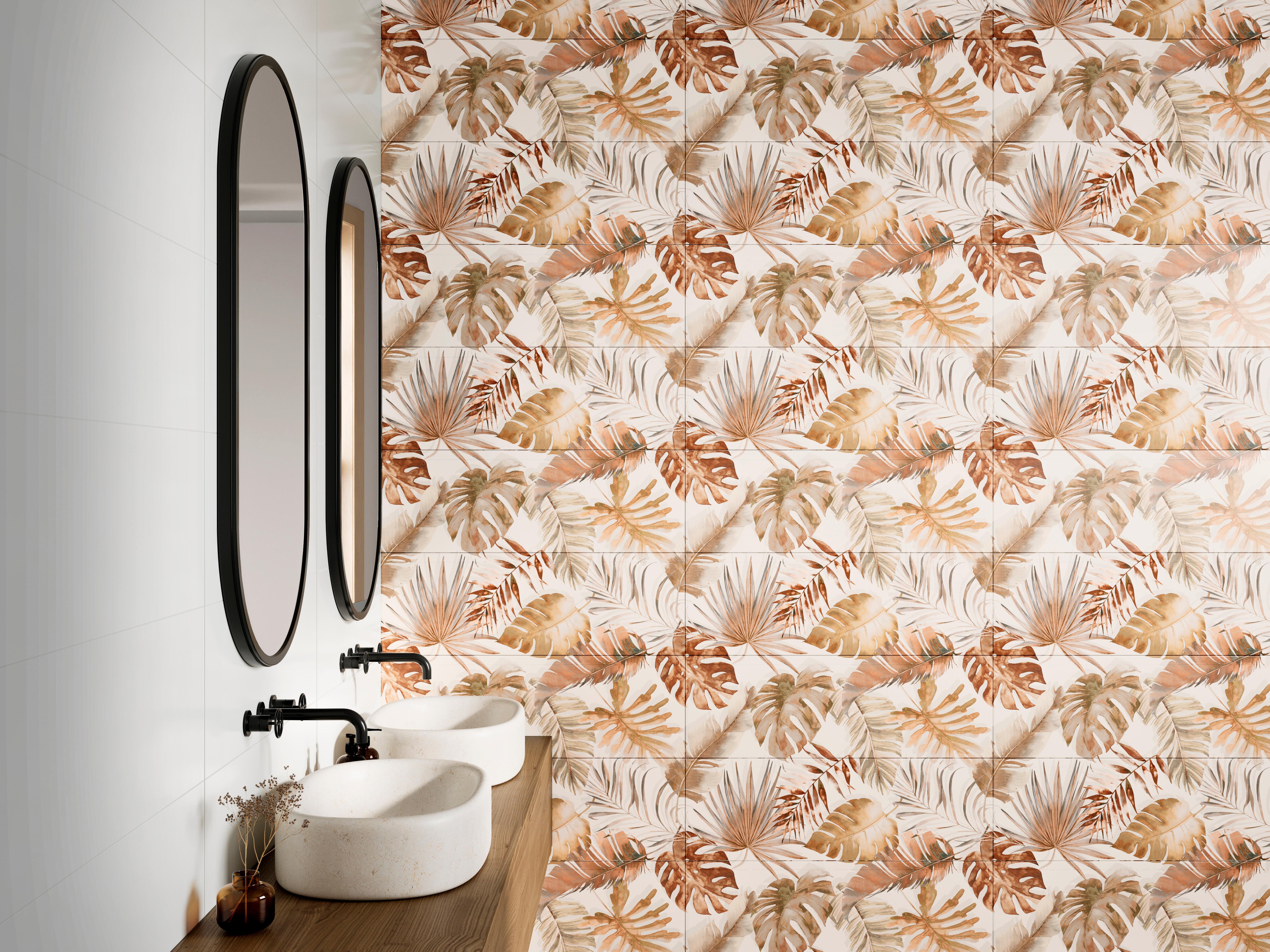 AZULEJO PASTA BLANCA 30X90CM FLORAL CALIDO A - 2