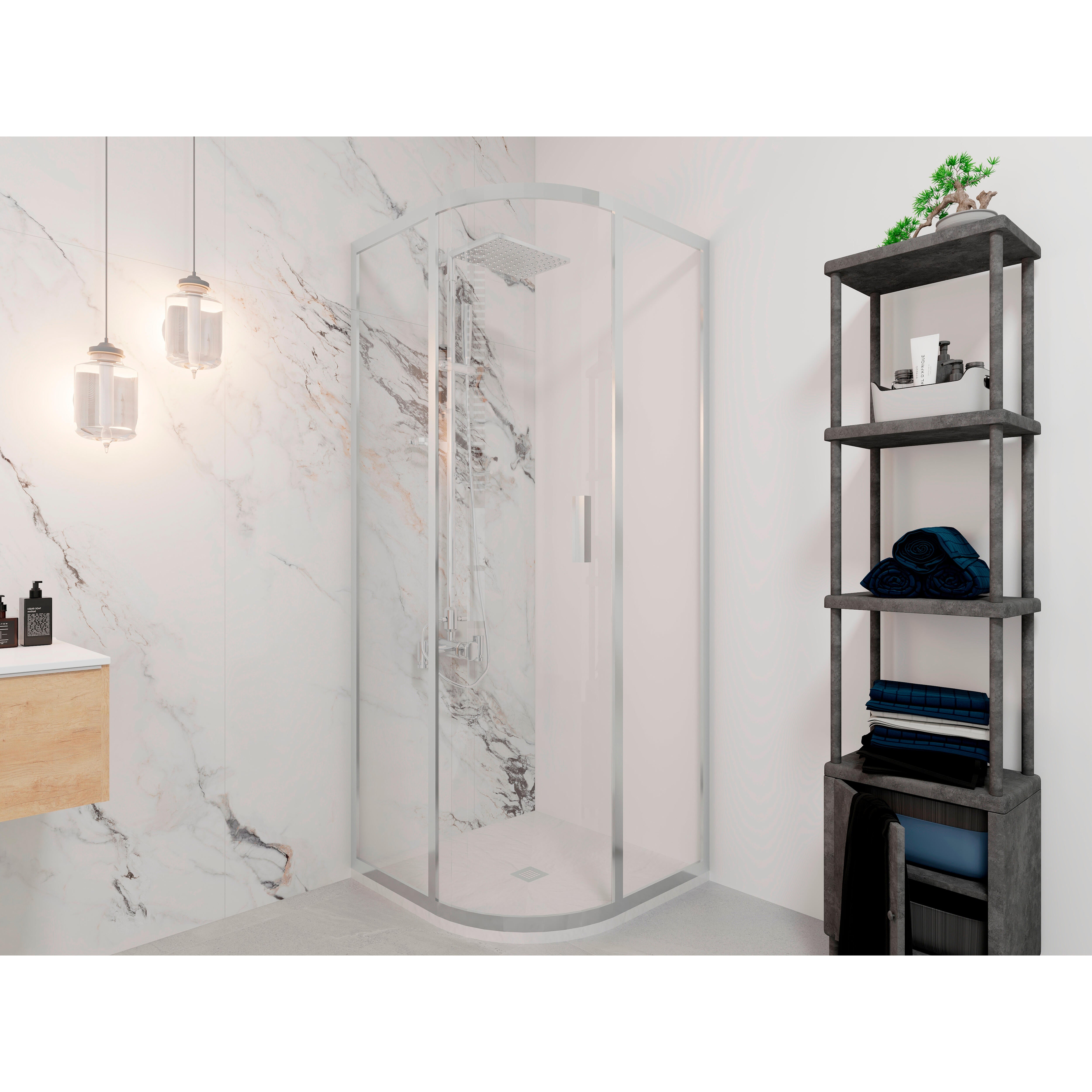 PLATO DE DUCHA SEMICIRCULAR BLANCO 80X80CM - 2