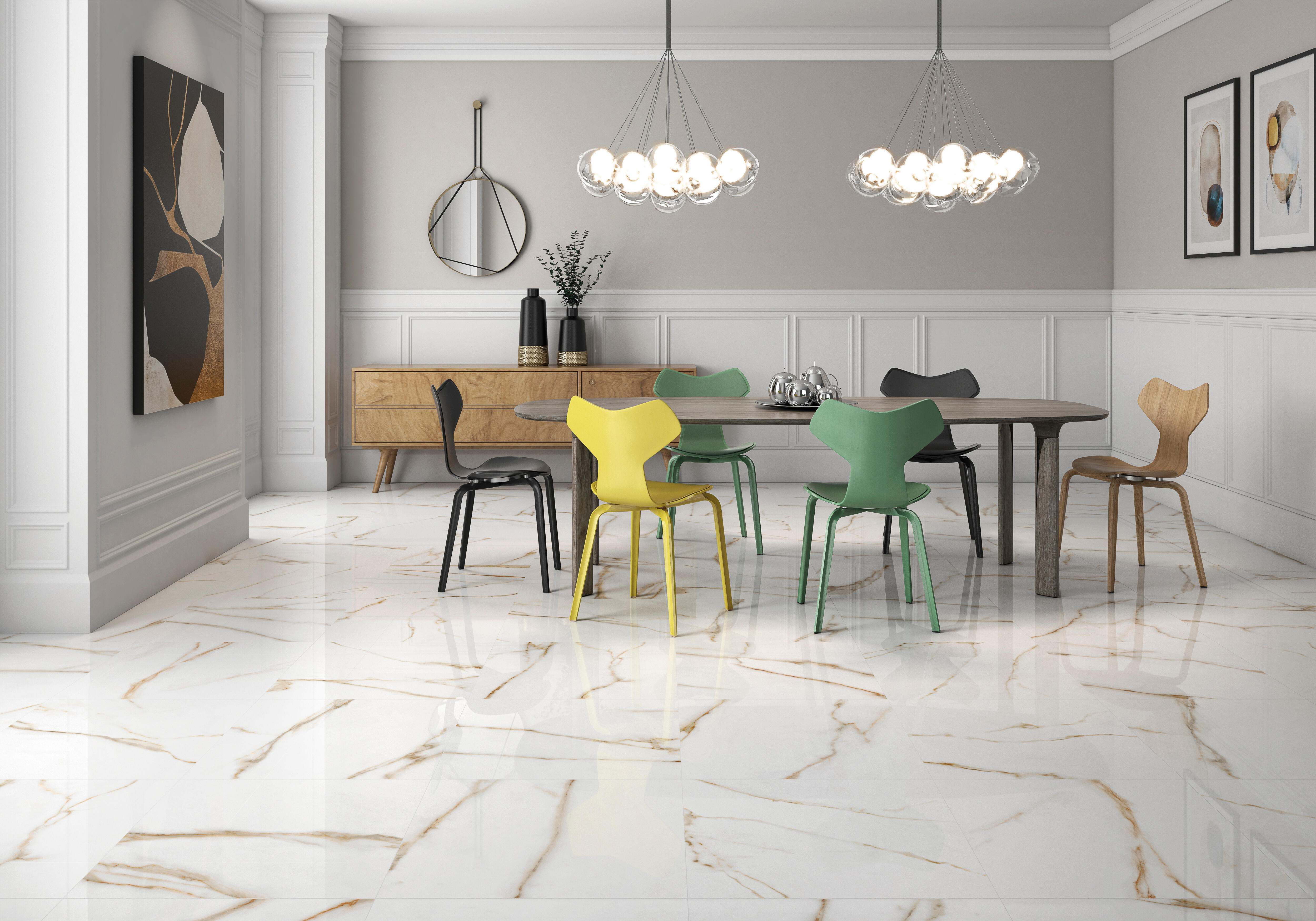 SUELO PORCELÁNICO 60X120CM LAKE GOLD BRILLO - 2