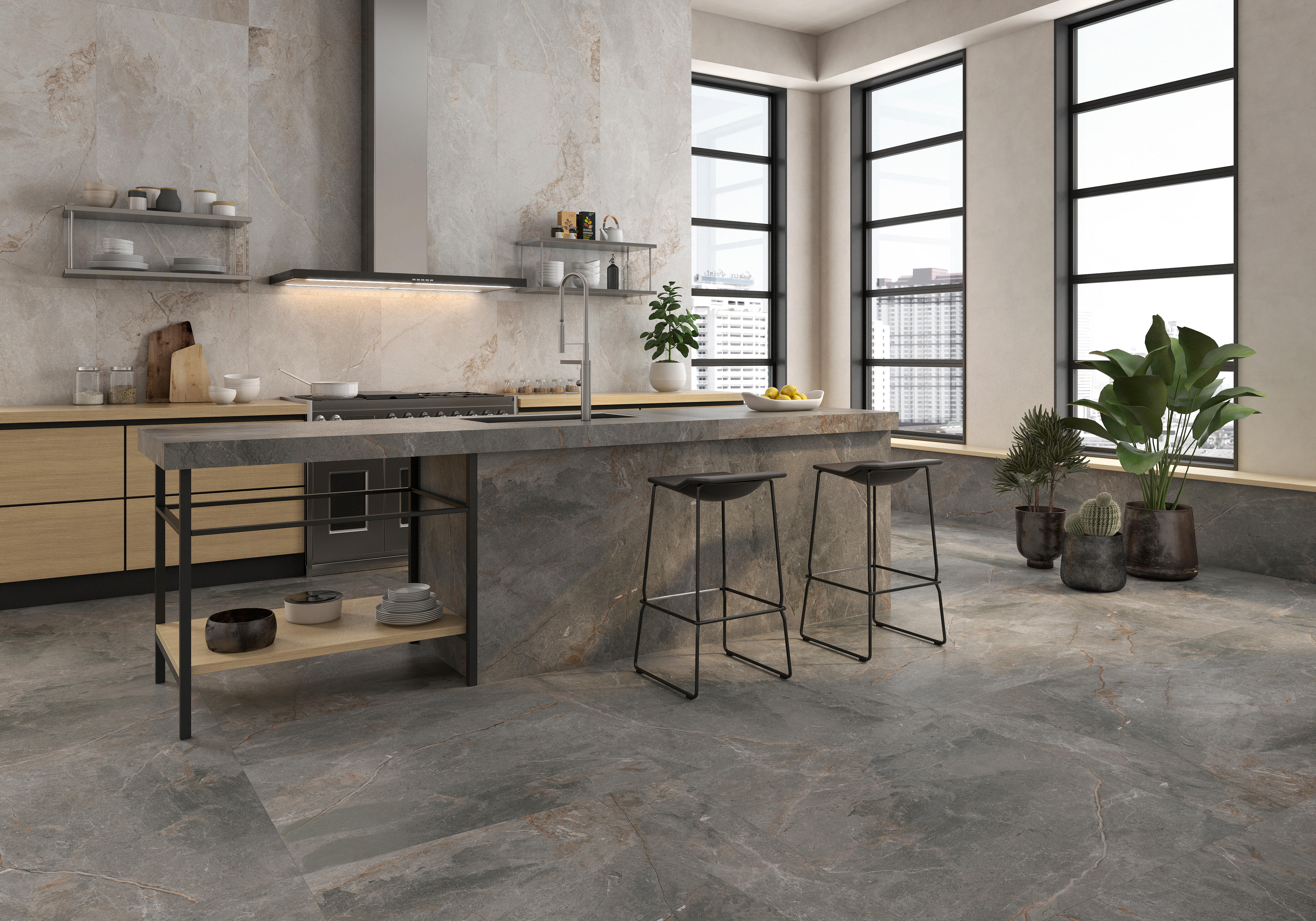 SUELO PORCELÁNICO 60X120CM SIENA GRIS - 2