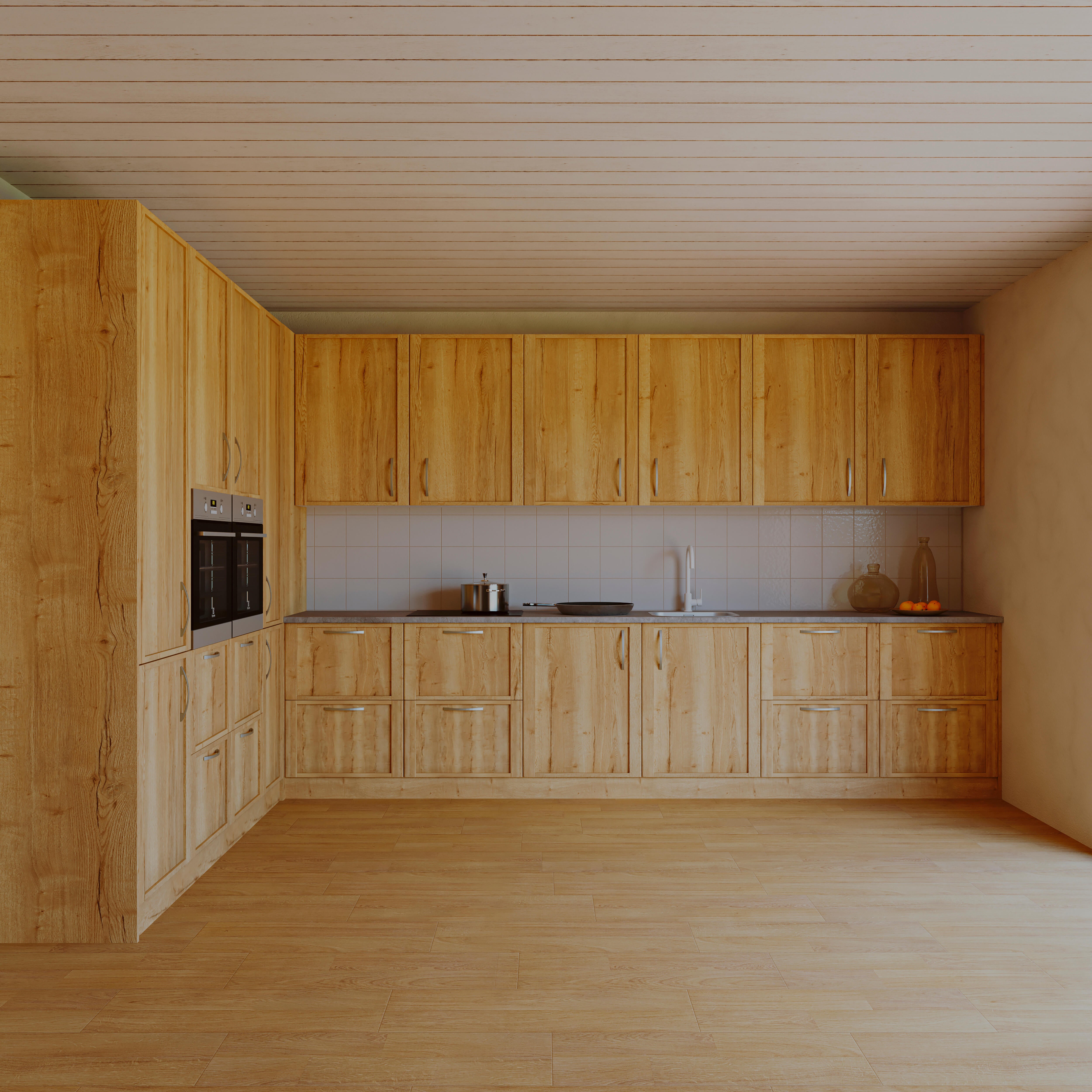 FRENTE CAJÓN PARA MUEBLE DE COCINA TARRAGONA MADERA ROBLE NATURAL MATE AGLOMERADO 35X60CM - 2