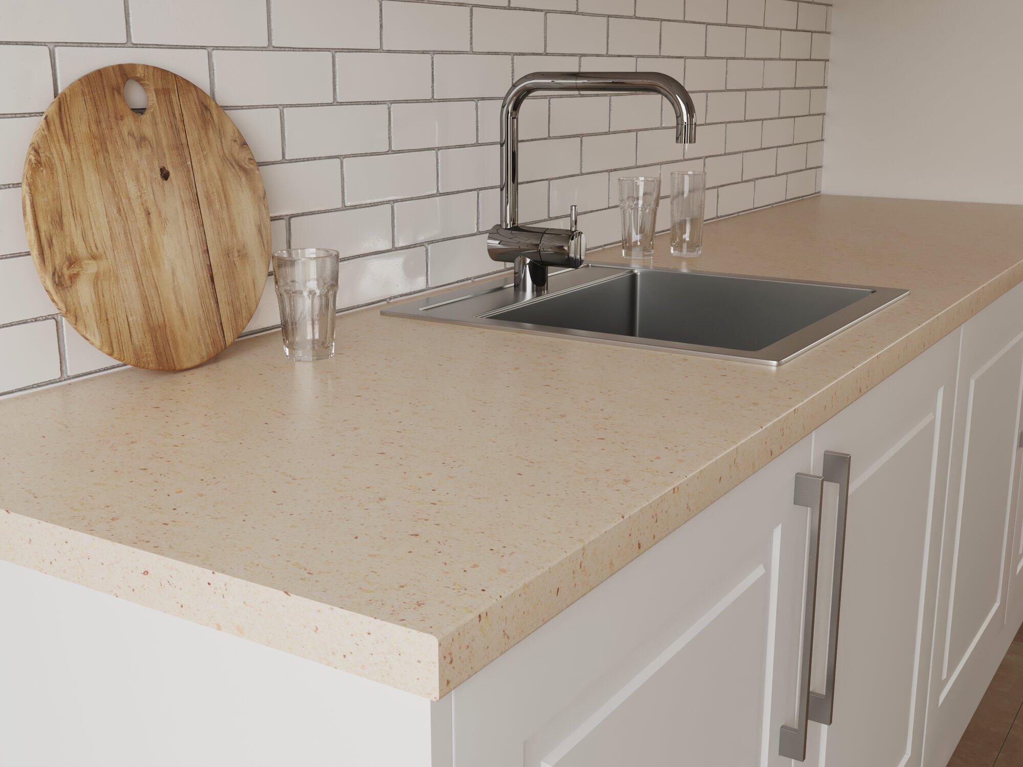 ENCIMERA ACABADO CUARZO BEIGE 360 X 63 X 3 CM - 2