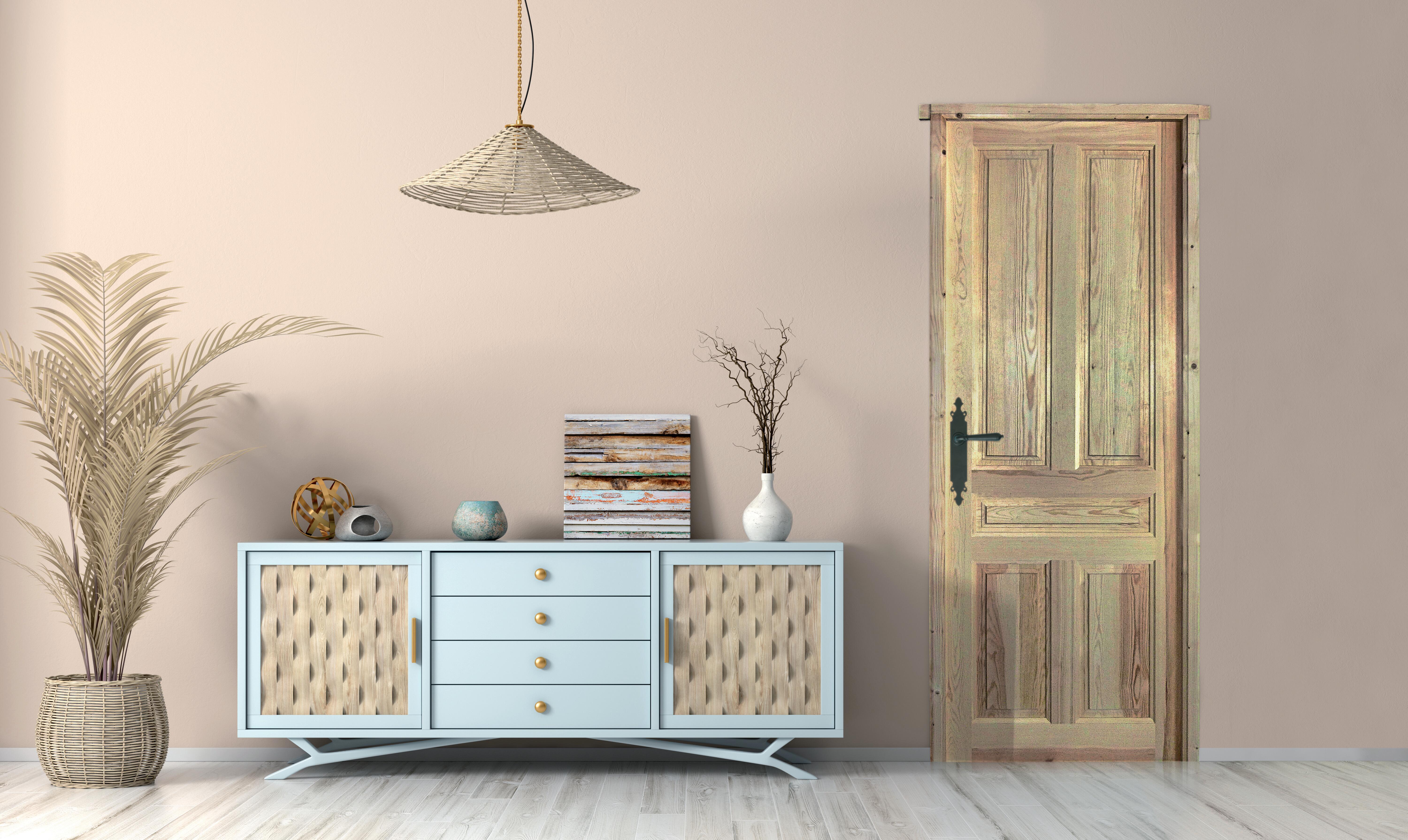  PUERTA INTERIOR EN BLOCK MACIZA PINO 5 PAÑOS 82,5 CM IZQUIERDA                           - 2