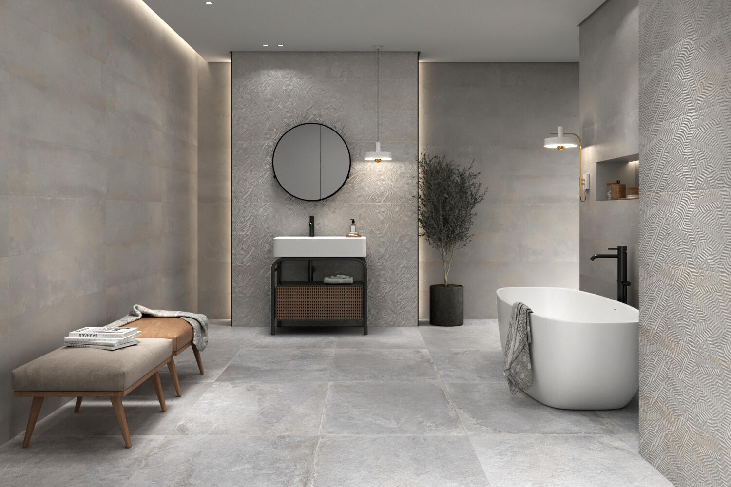 AZULEJO PASTA BLANCA 30X90CM GALAXY GRIS - 2