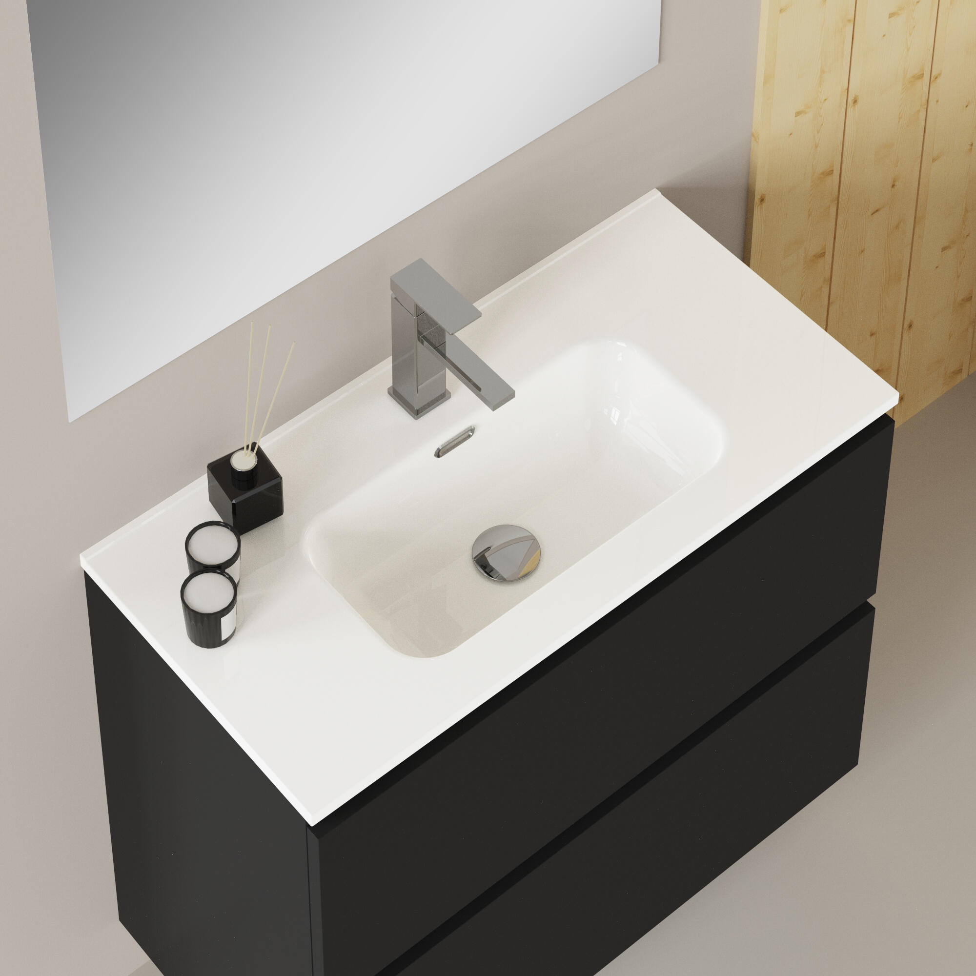 LAVABO DE ENCIMERA 81X39CM BLANCO - 4