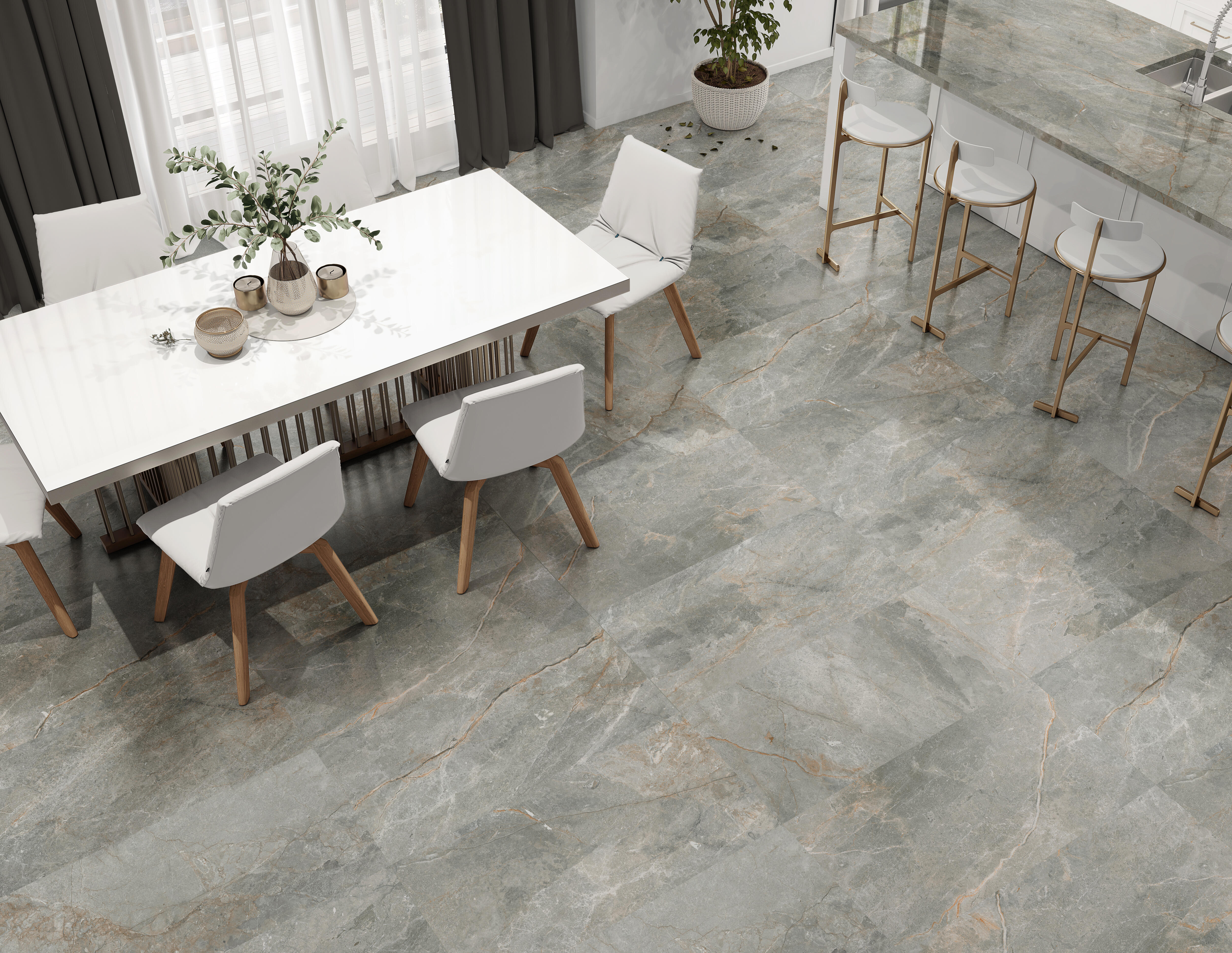 SUELO PORCELÁNICO 60X120CM SIENA GRIS LAPADO - 2