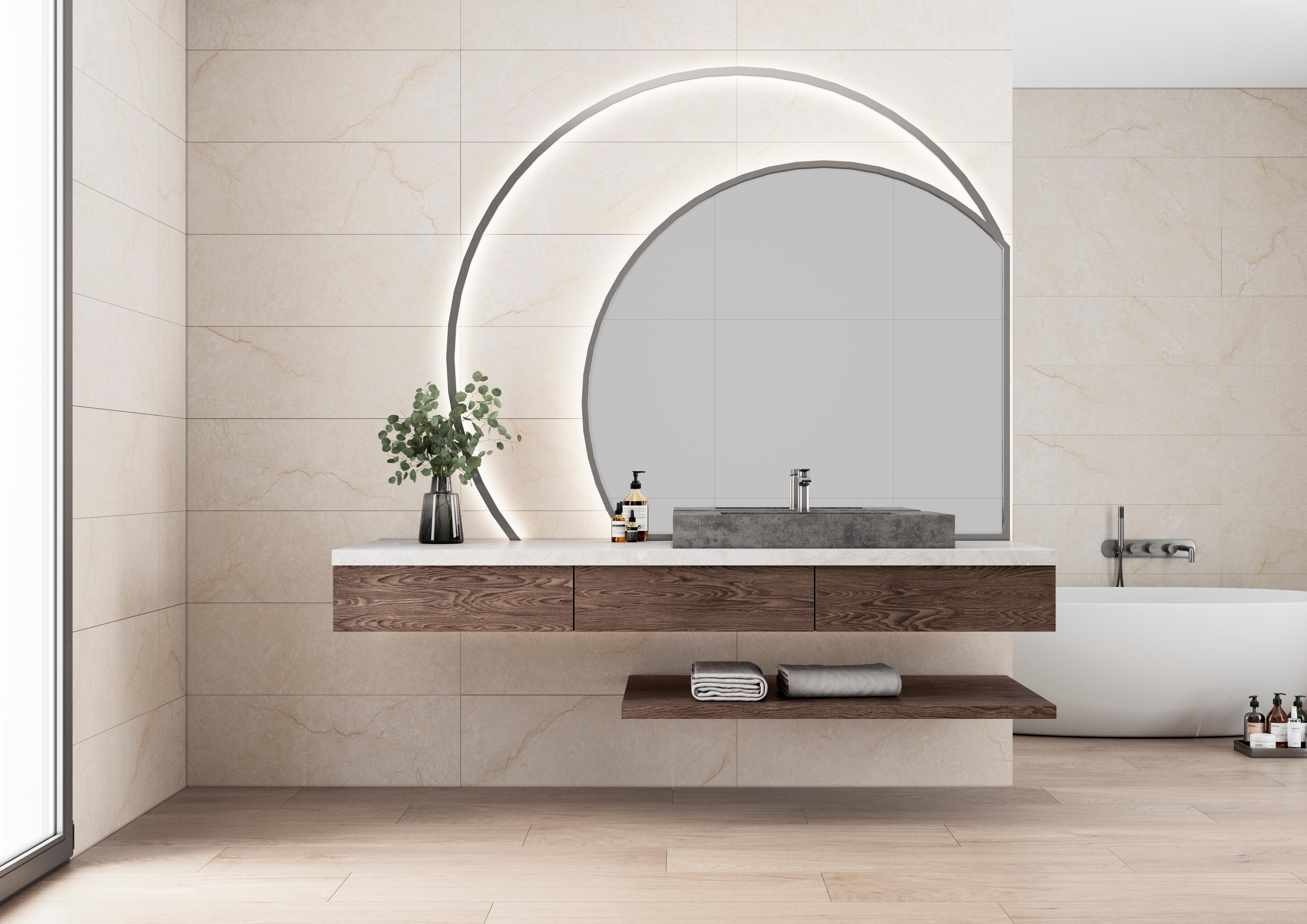 AZULEJO PASTA BLANCA 30X90CM ASTER BEIGE BRILLO - 2