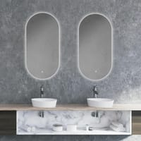 ESPEJO DE BAÑO CON LUZ LED ETNA 45X90CM ACERO - 1