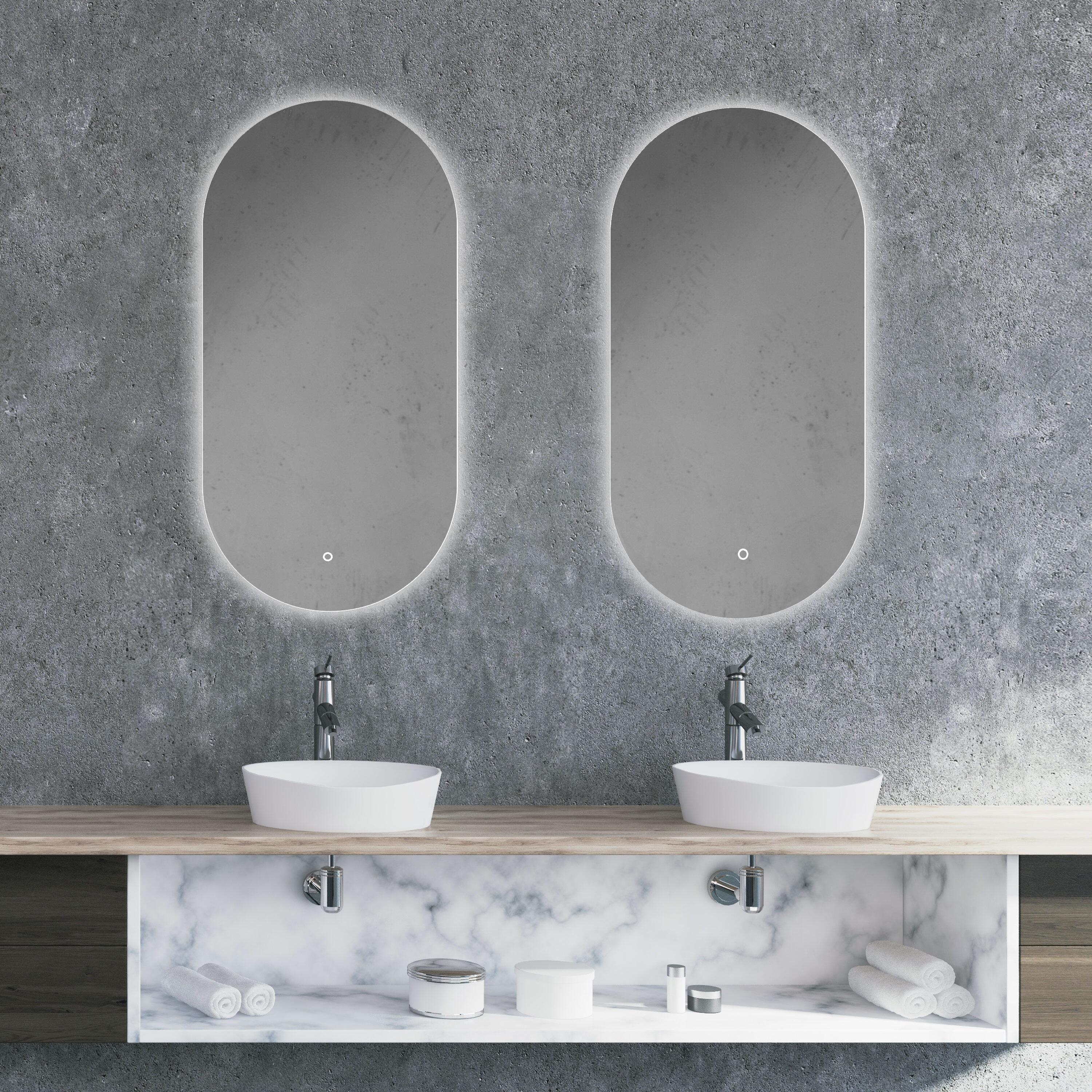 ESPEJO DE BAÑO CON LUZ LED ETNA 45X90CM ACERO - 3