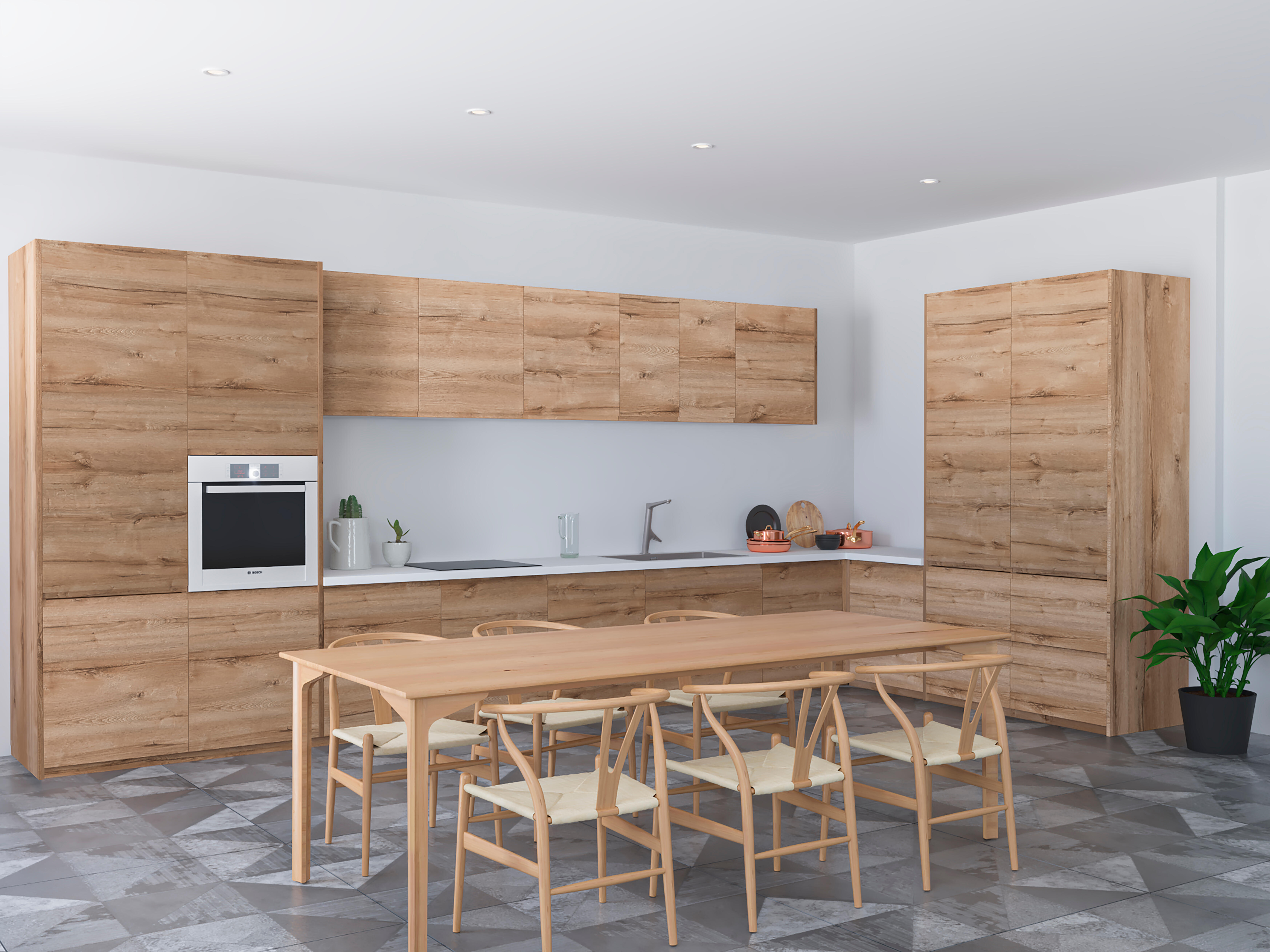 PUERTA PARA MUEBLE DE COCINA LUGO ROBLE CLARO MATE AGLOMERADO 35X60CM - 2