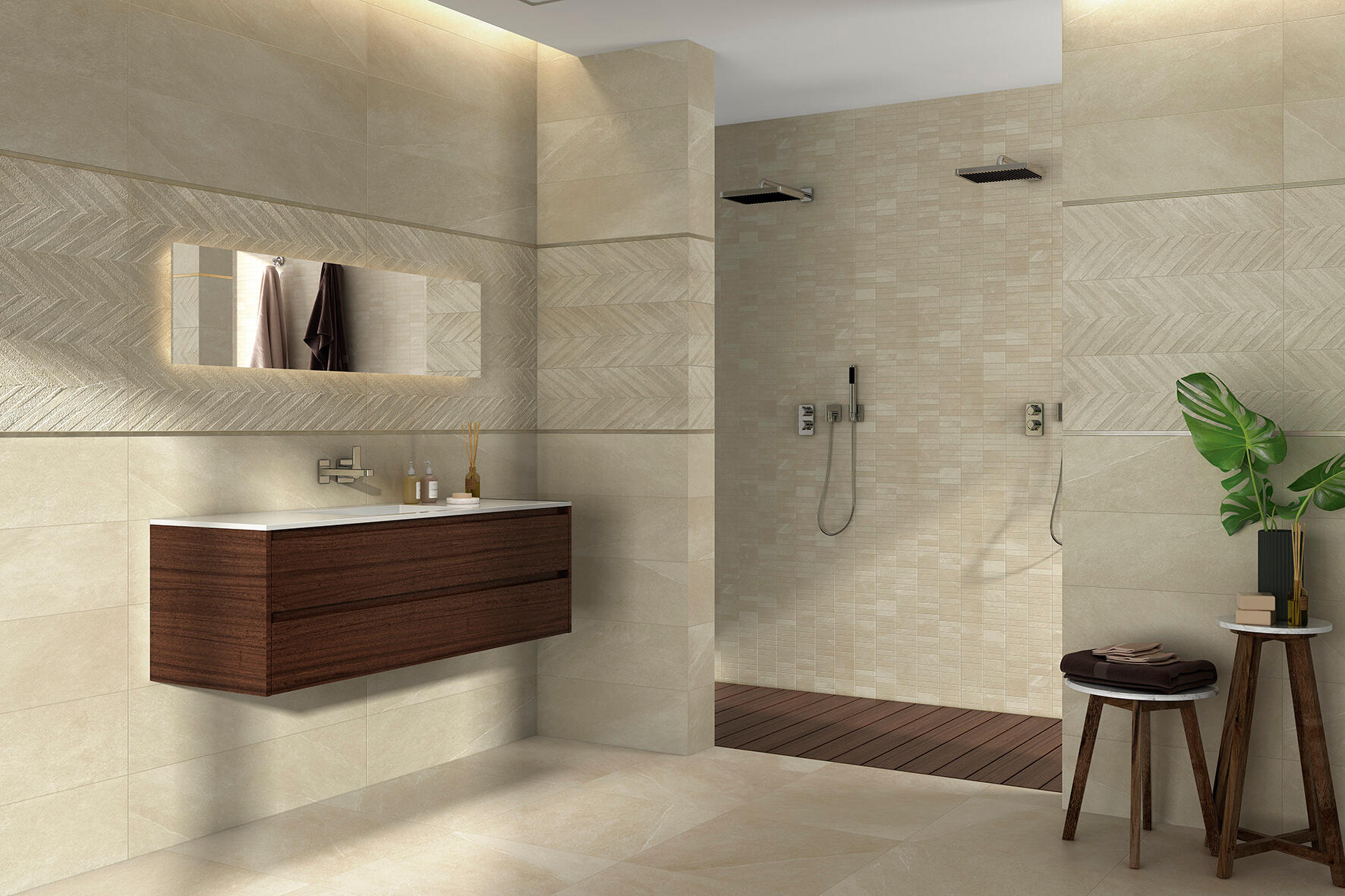 AZULEJO PASTA BLANCA 30X90CM MATER CREMA - 2