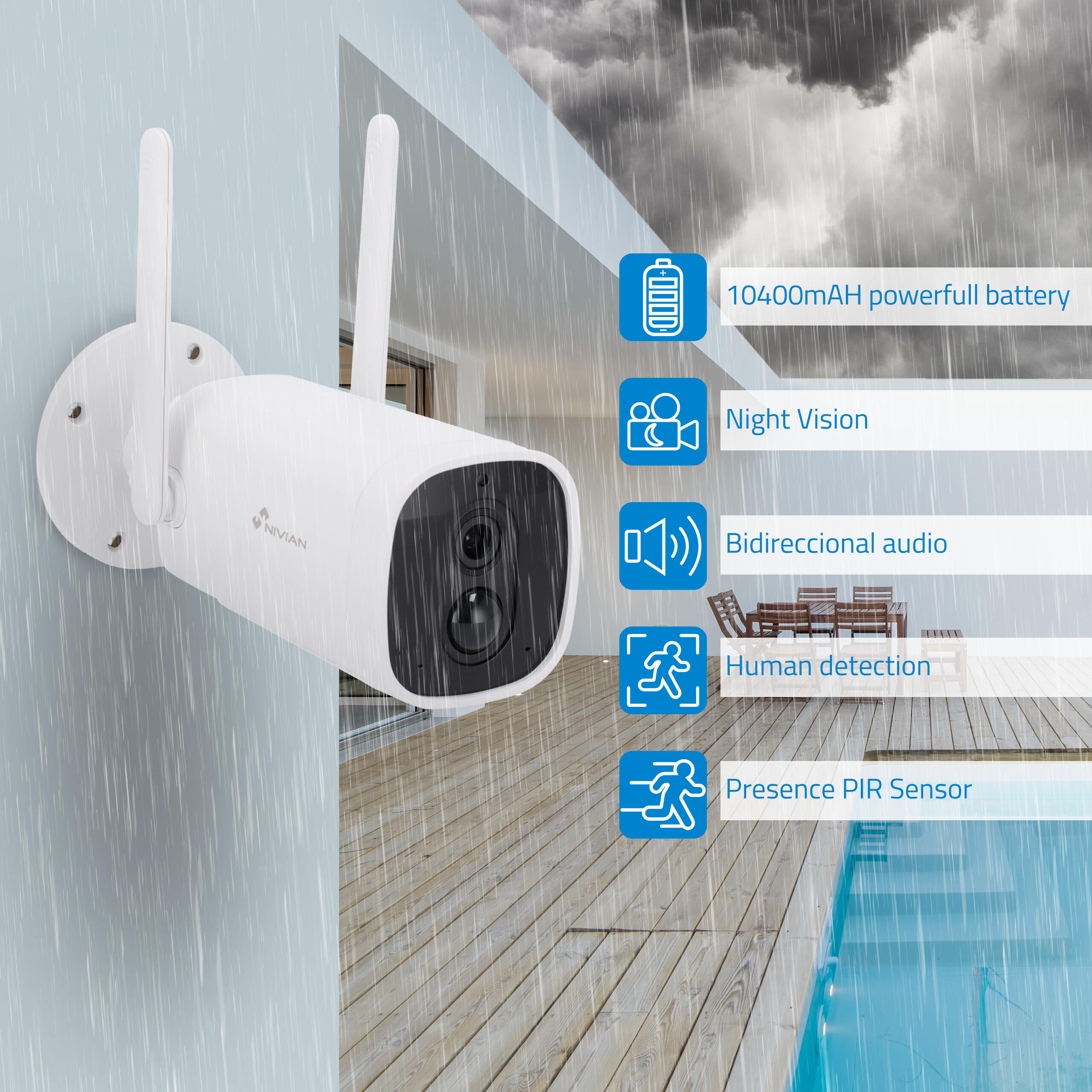 CAMARA VIGILANCIA CON BATERIA Y PANEL SOLAR - 3