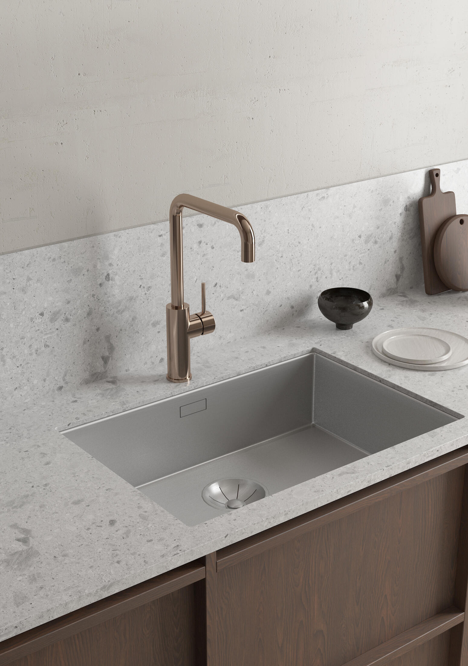 GRIFO DE COCINA MONOMANDO PVD ATLANTIS DORADO - 3