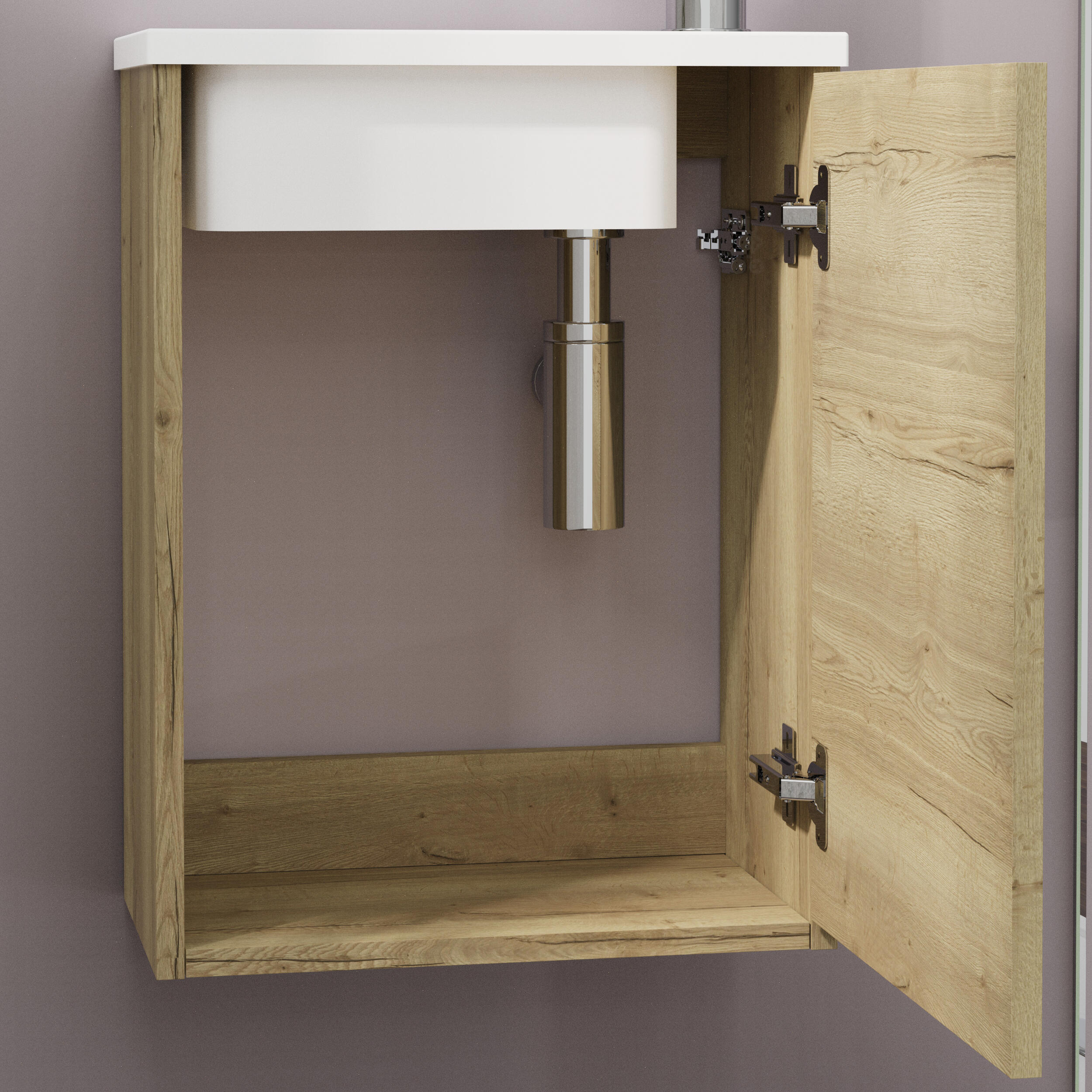 CONJUNTO MUEBLE DE BAÑO MAYA ROBLE 40X22CM 1 PUERTA - 6