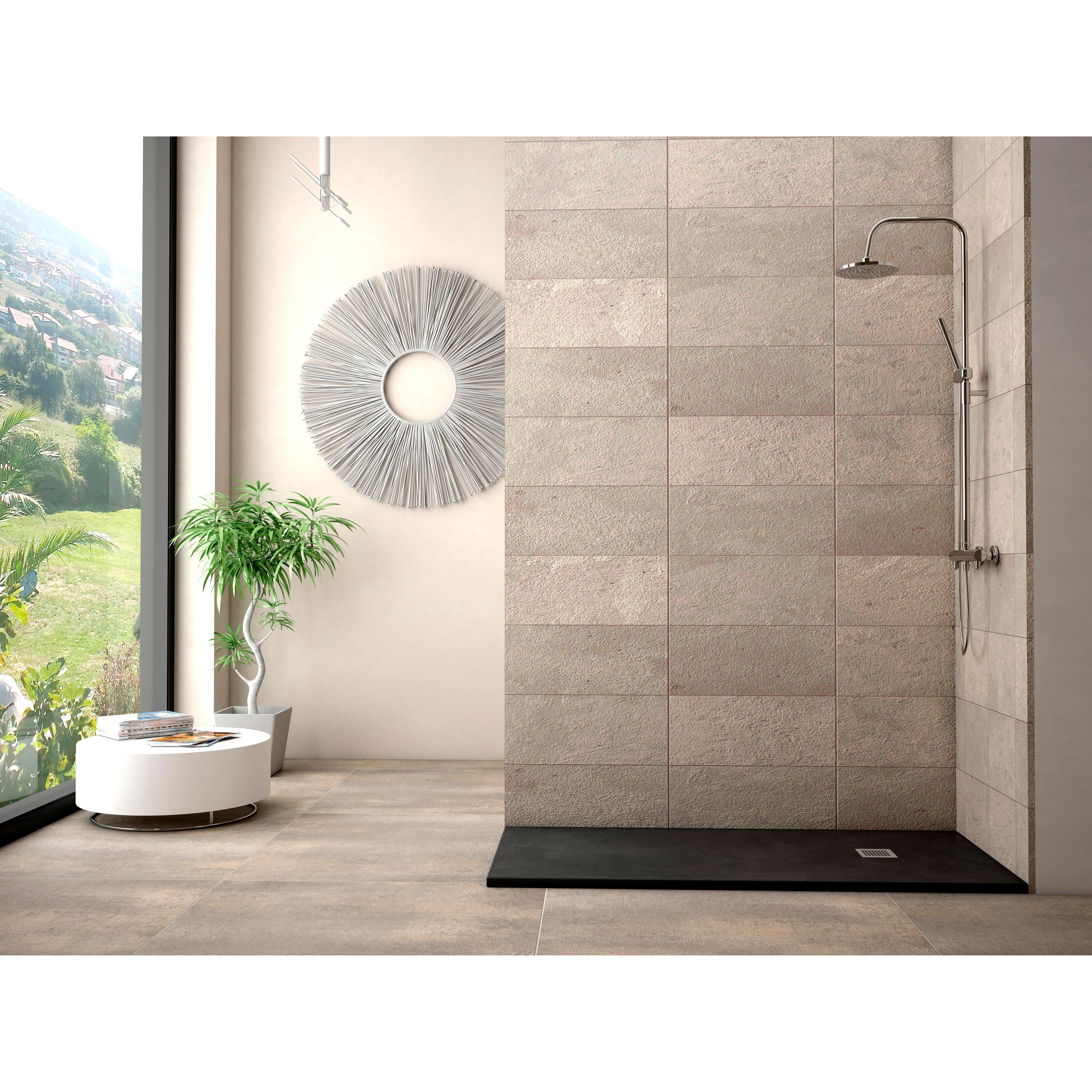 PLATO DE DUCHA RESINA RECTANGULAR NEGRO 70X140X3CM - 2