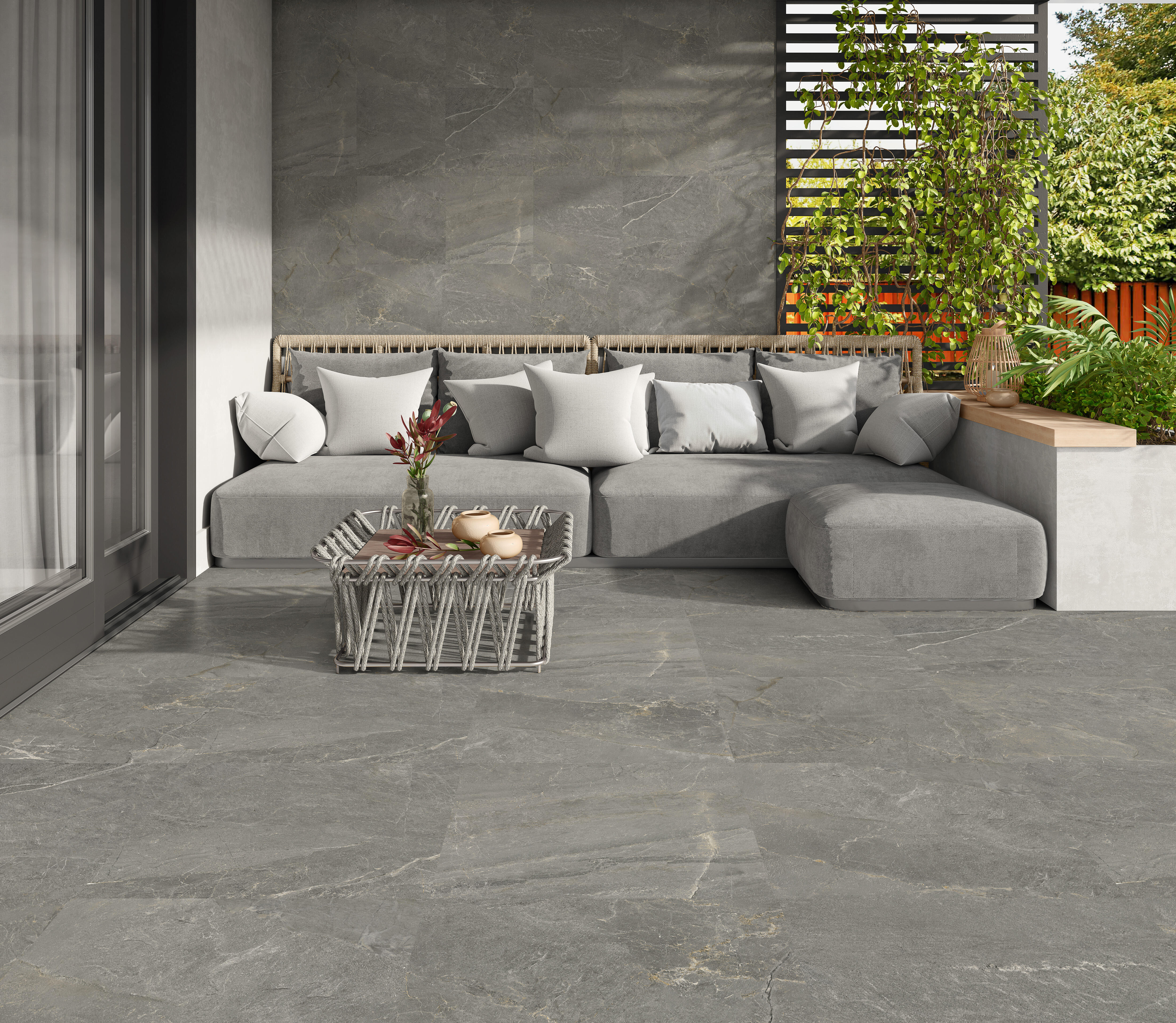 BALDOSA EXTERIOR PORCELÁNICO 45X45CM TER ASH ANTIDESLIZANTE - 2