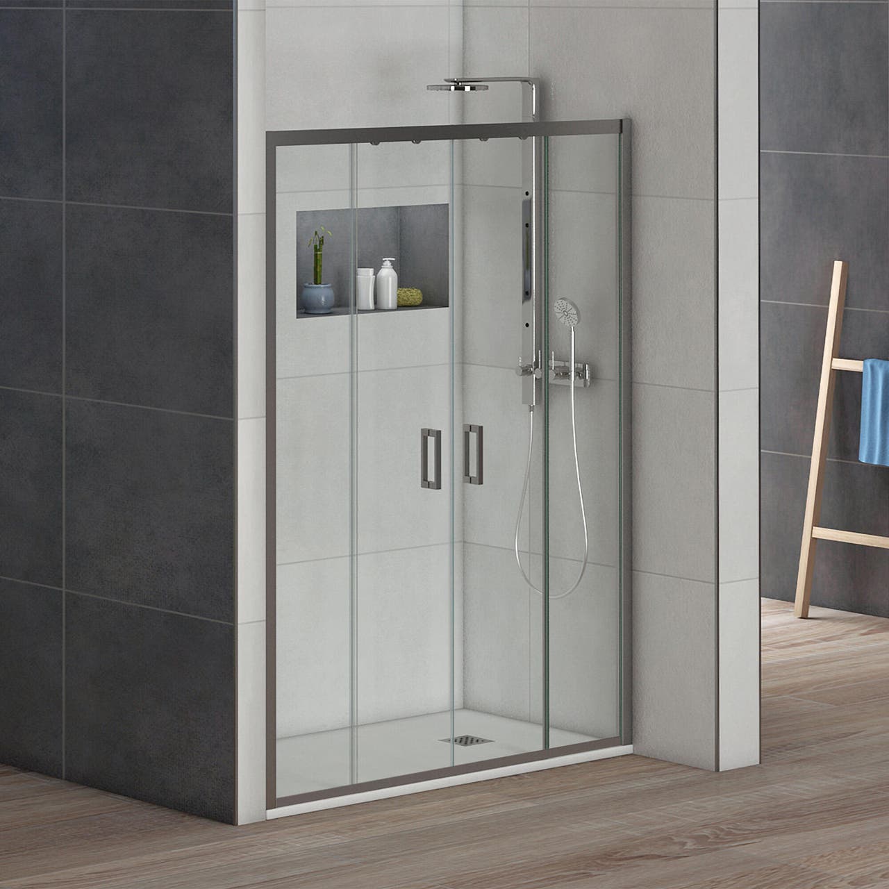 Diapositive Mampara Denver Pro: Solución doble frontal (160cm)