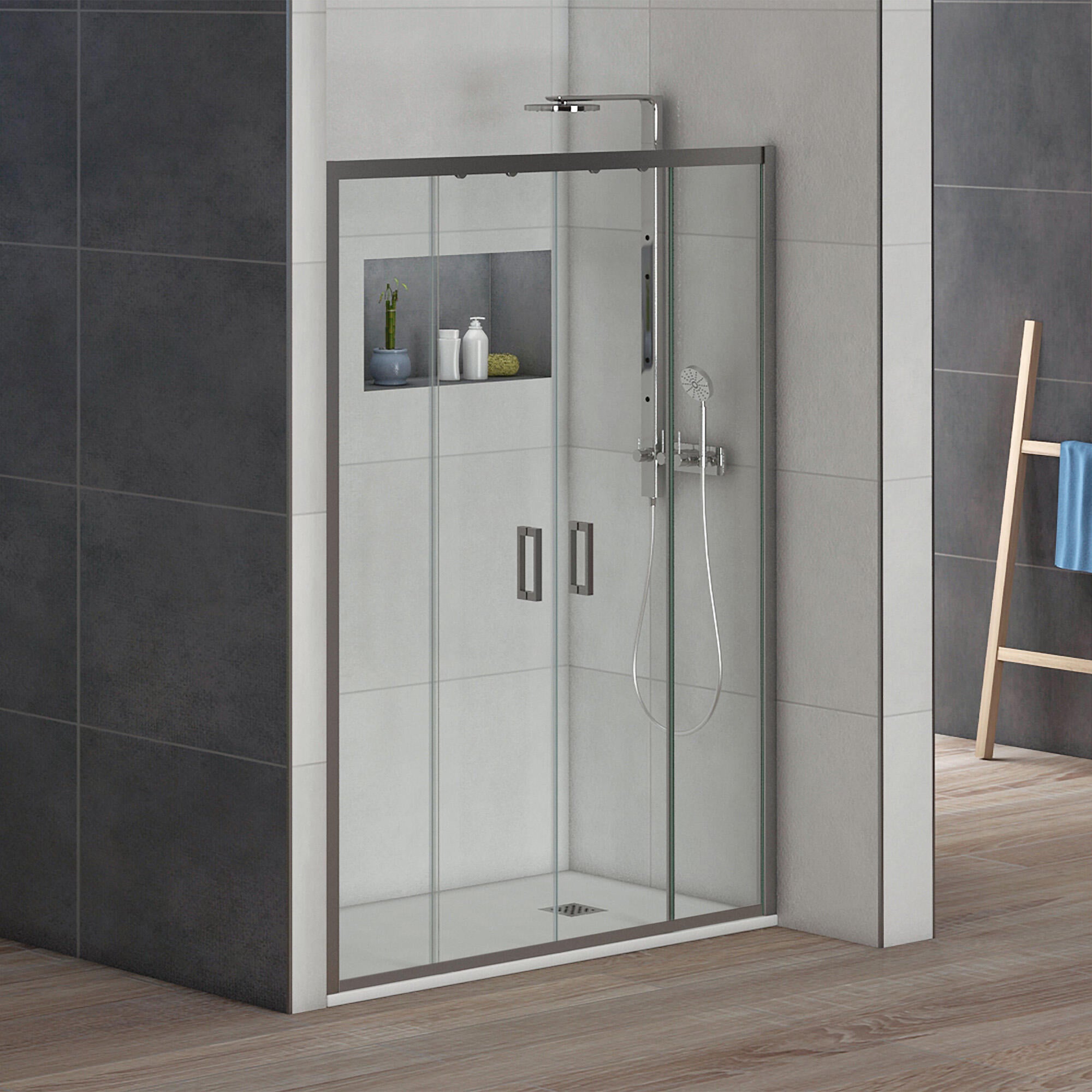 PERFIL SUPERIOR / INFERIOR MAMPARA DE DUCHA DENVER PRO 200CM CROMO - 2