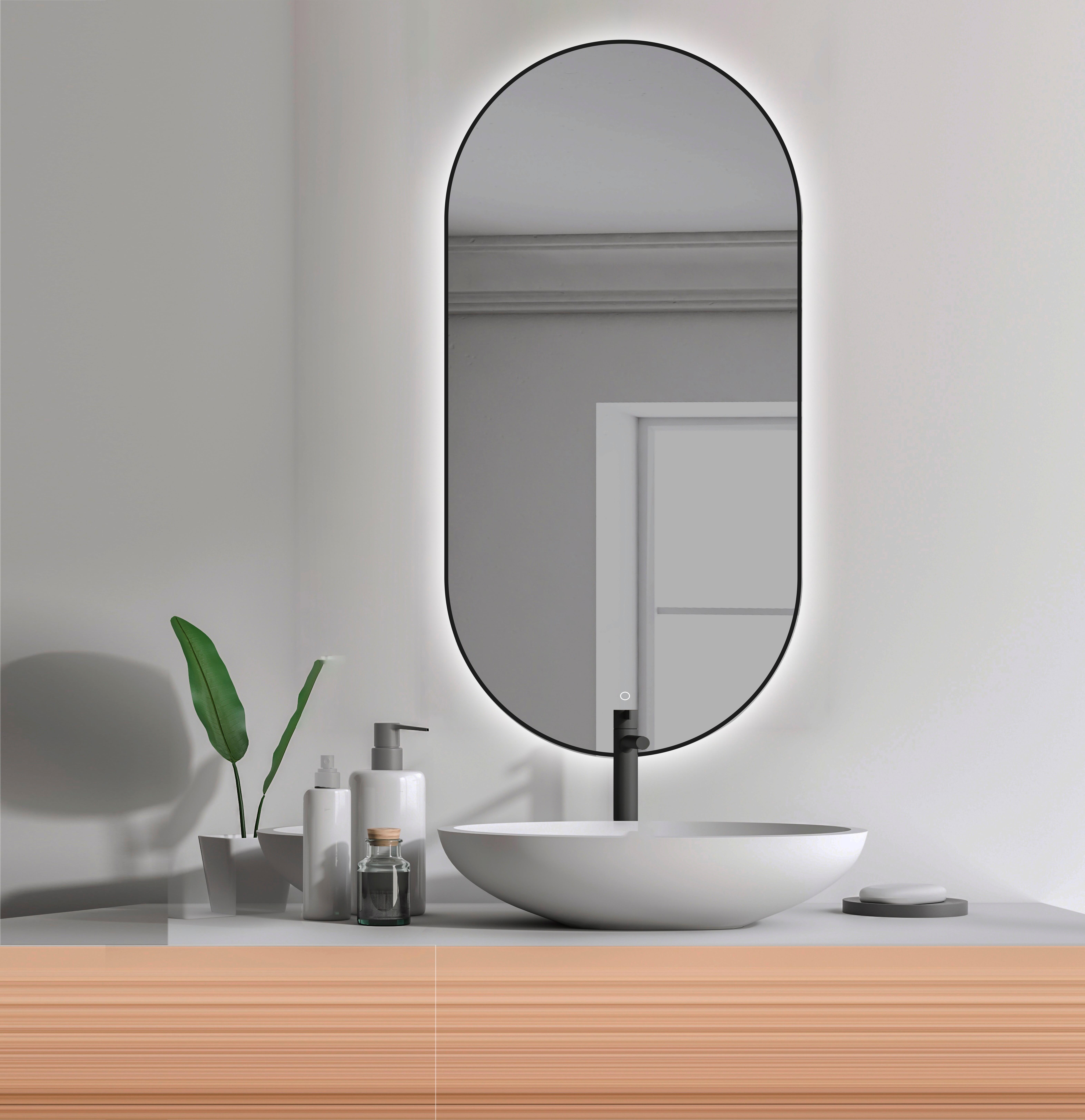 ESPEJO DE BAÑO CON LUZ LED EMMA 45X90CM NEGRO - 3