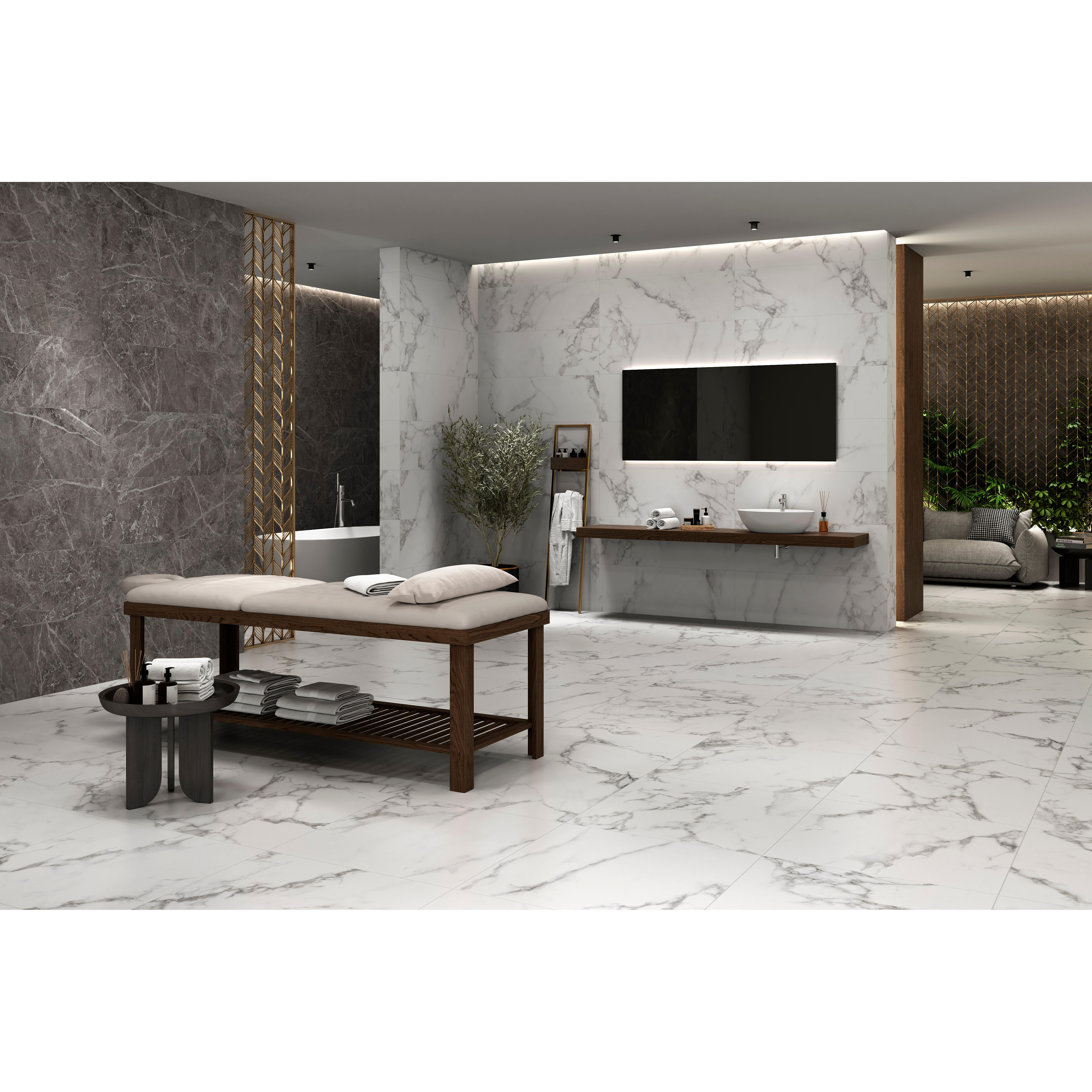 AZULEJO PASTA BLANCA 40X120CM MILANO WHITE - 2