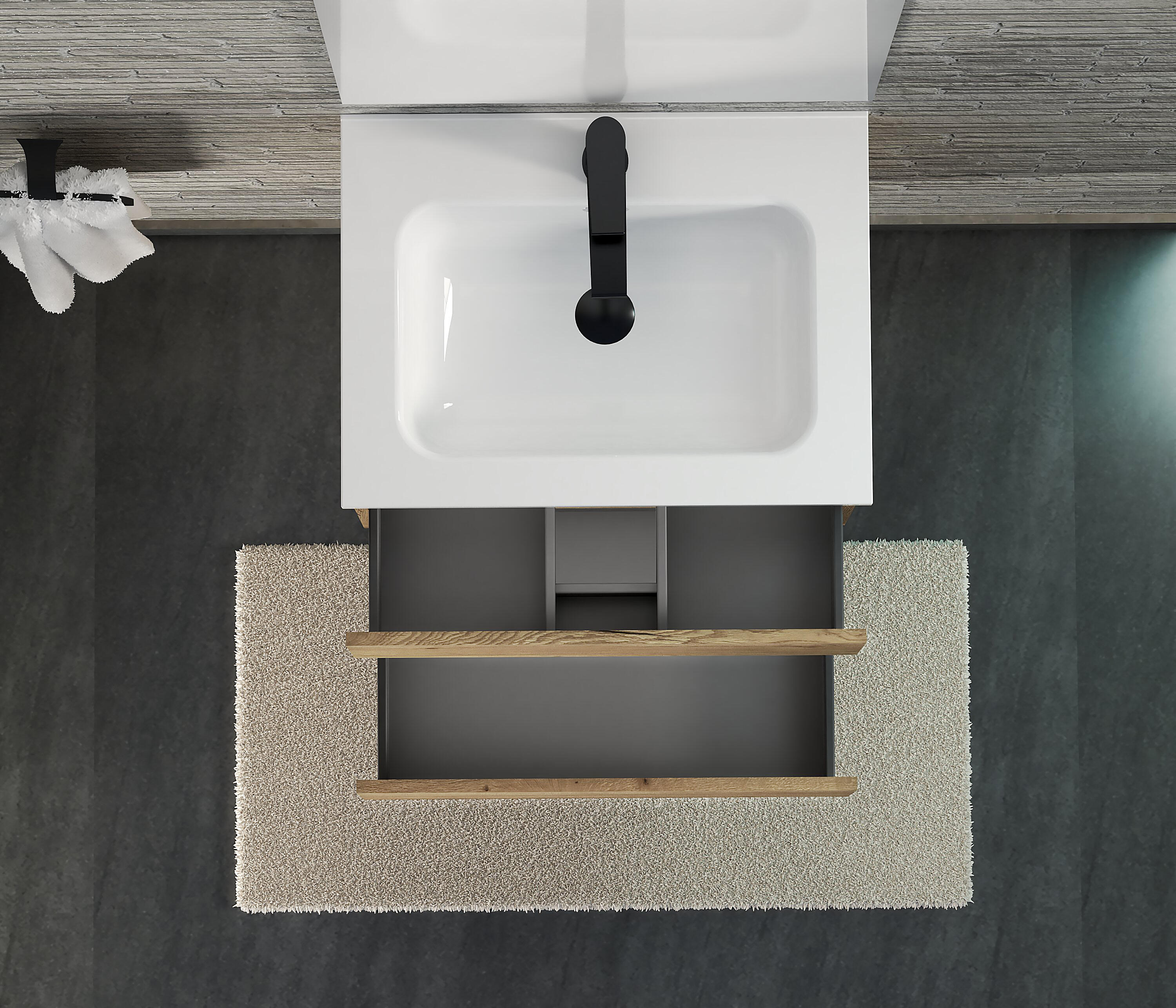 MUEBLE DE BAÑO MAYA ROBLE 70X45CM 2 CAJONES - 5