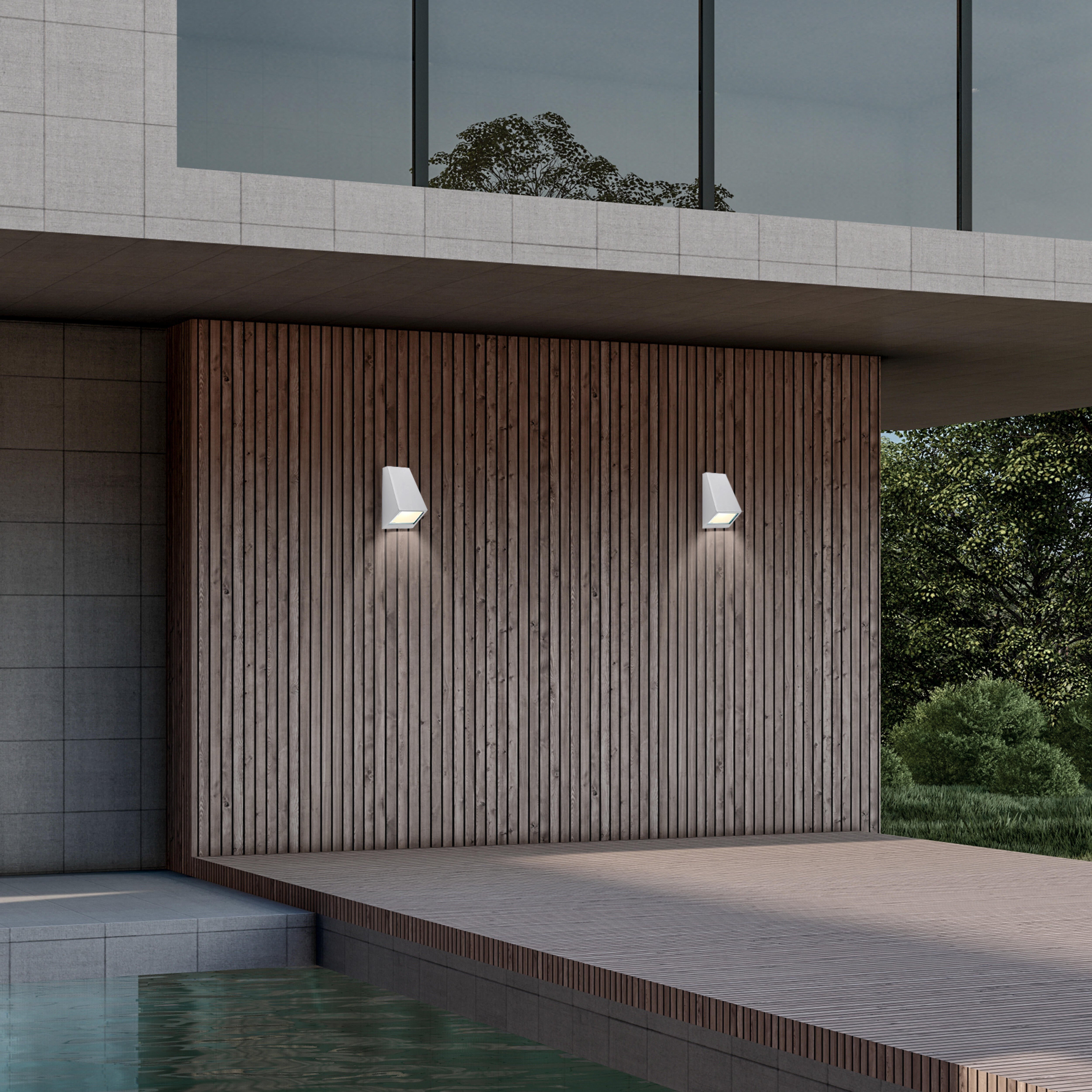 APLIQUE DE PARED EXTERIOR DE SUPERFICIE 15W BLANCO IP44 NOGAL - 3