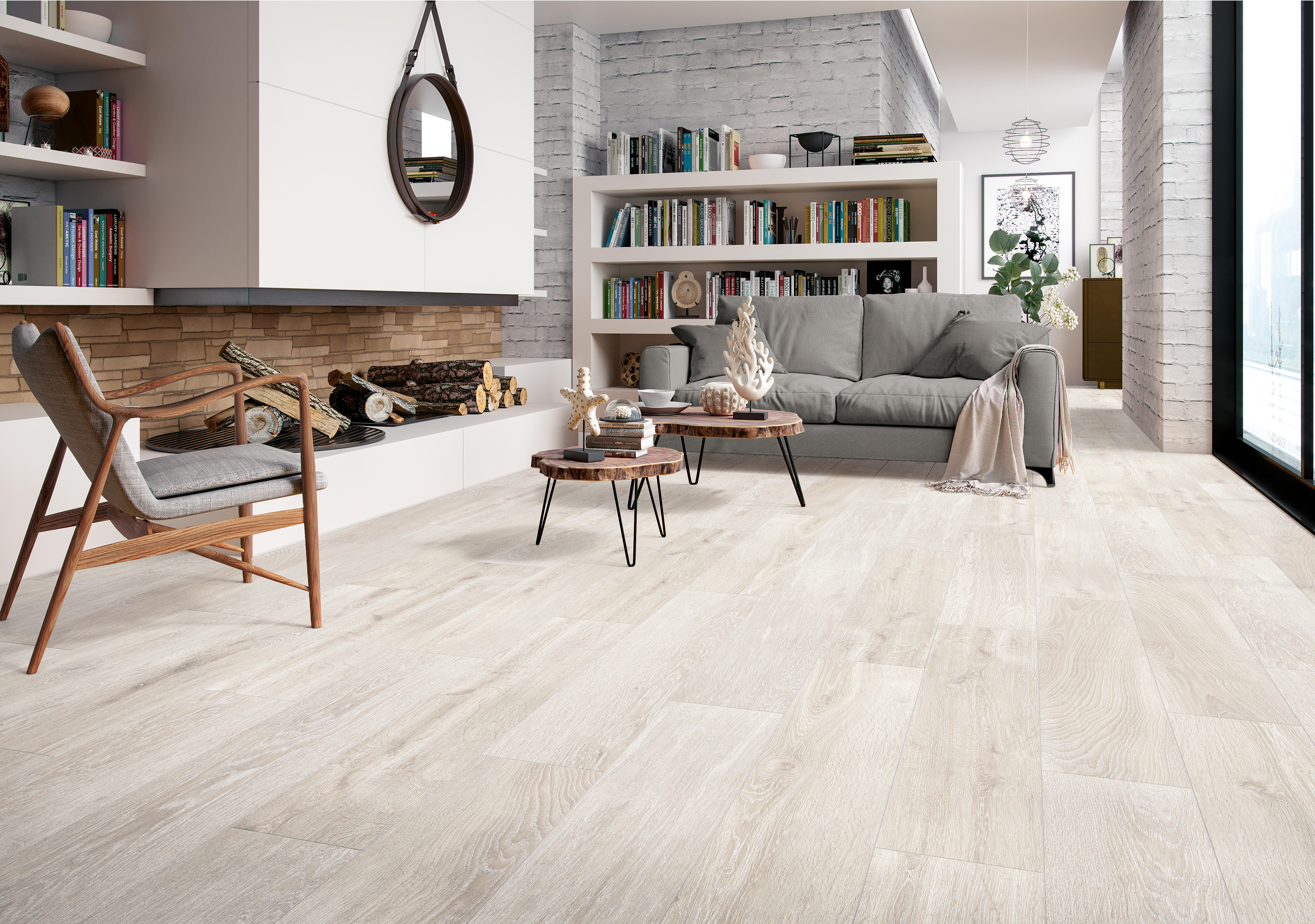 SUELO PORCELÁNICO 23X120CM HARDWOOD ICE GRIS - 4