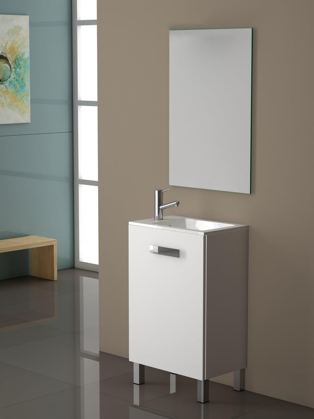 MUEBLE DE BAÑO CON LAVABO PARIS BLANCO 50X33CM 1 PUERTA