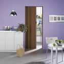 PUERTA PLEGABLE PVC MADERA OSCURA 84 CM - 3