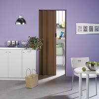 PUERTA PLEGABLE PVC MADERA OSCURA 84 CM - 3