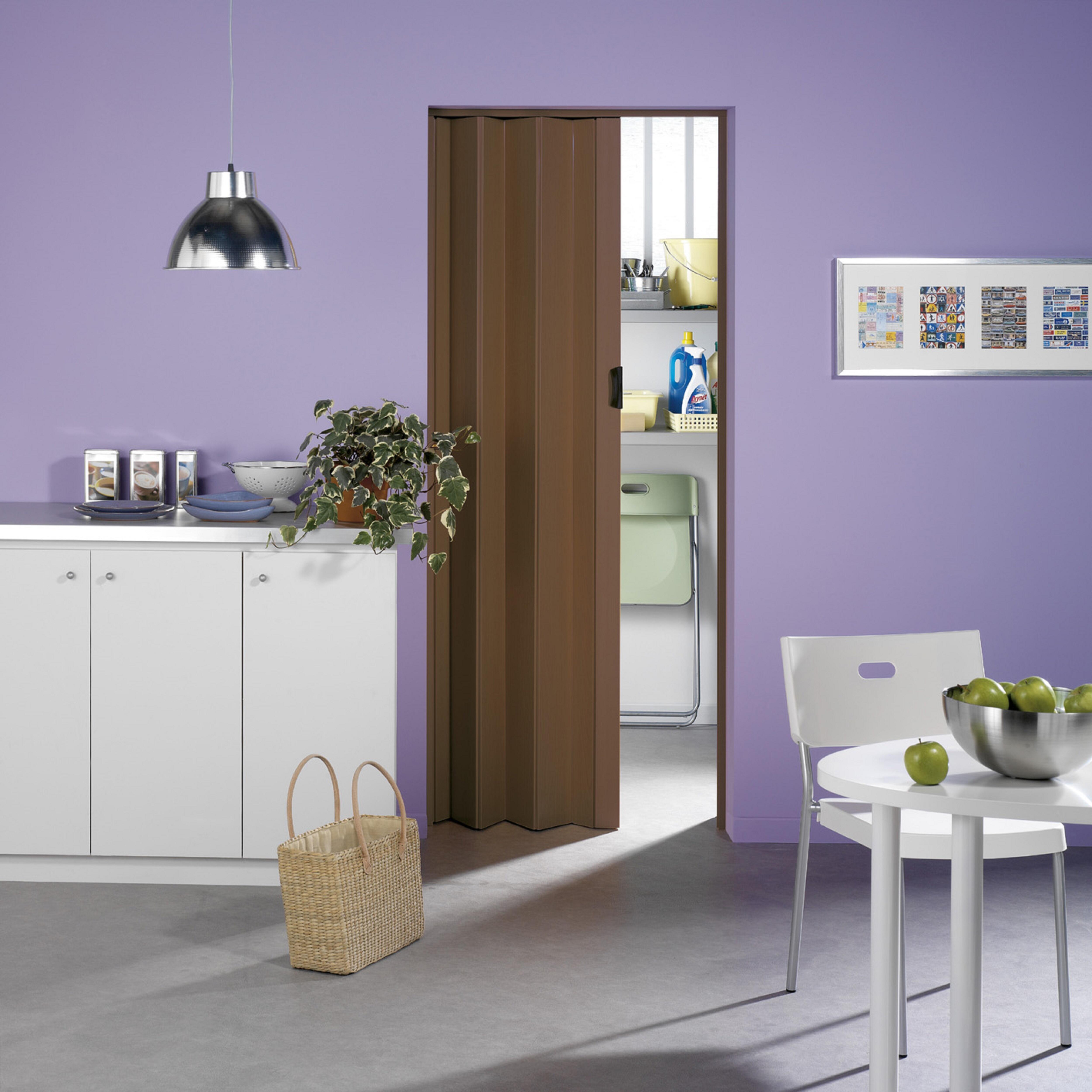 PUERTA PLEGABLE PVC MADERA OSCURA 84 CM - 3