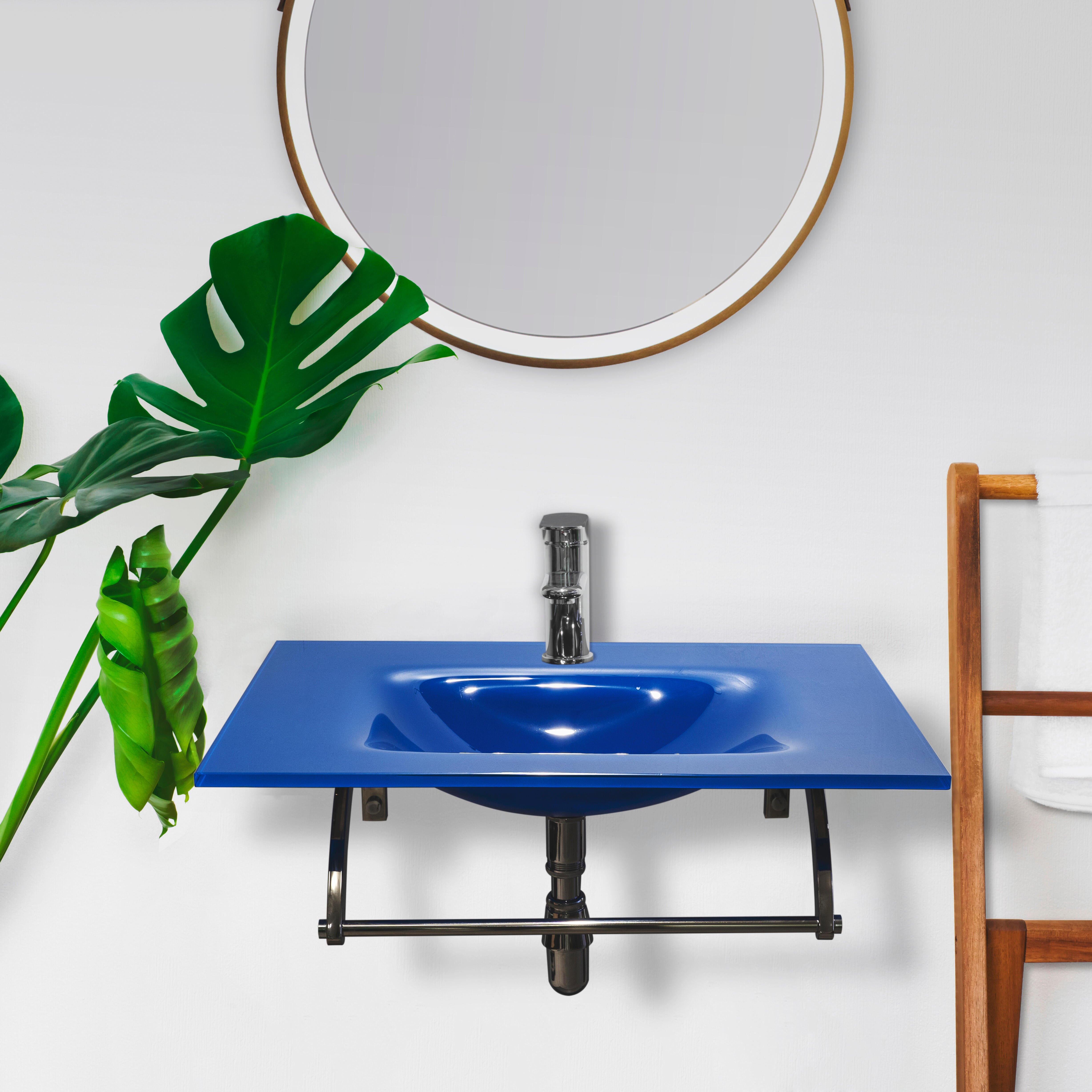 ENCIMERA  LAVABO DE CRISTAL NILO 60 CM COBALTO - 2