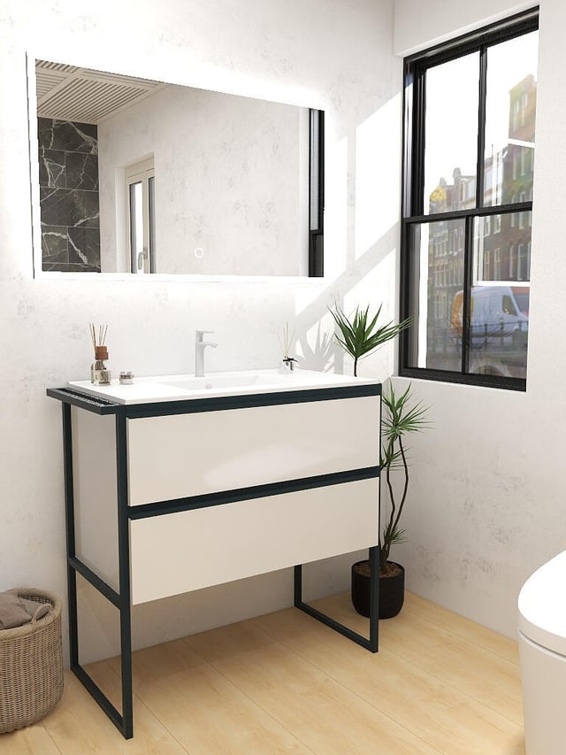 MUEBLE DE BAÑO MALVA BLANCO 60X45CM
