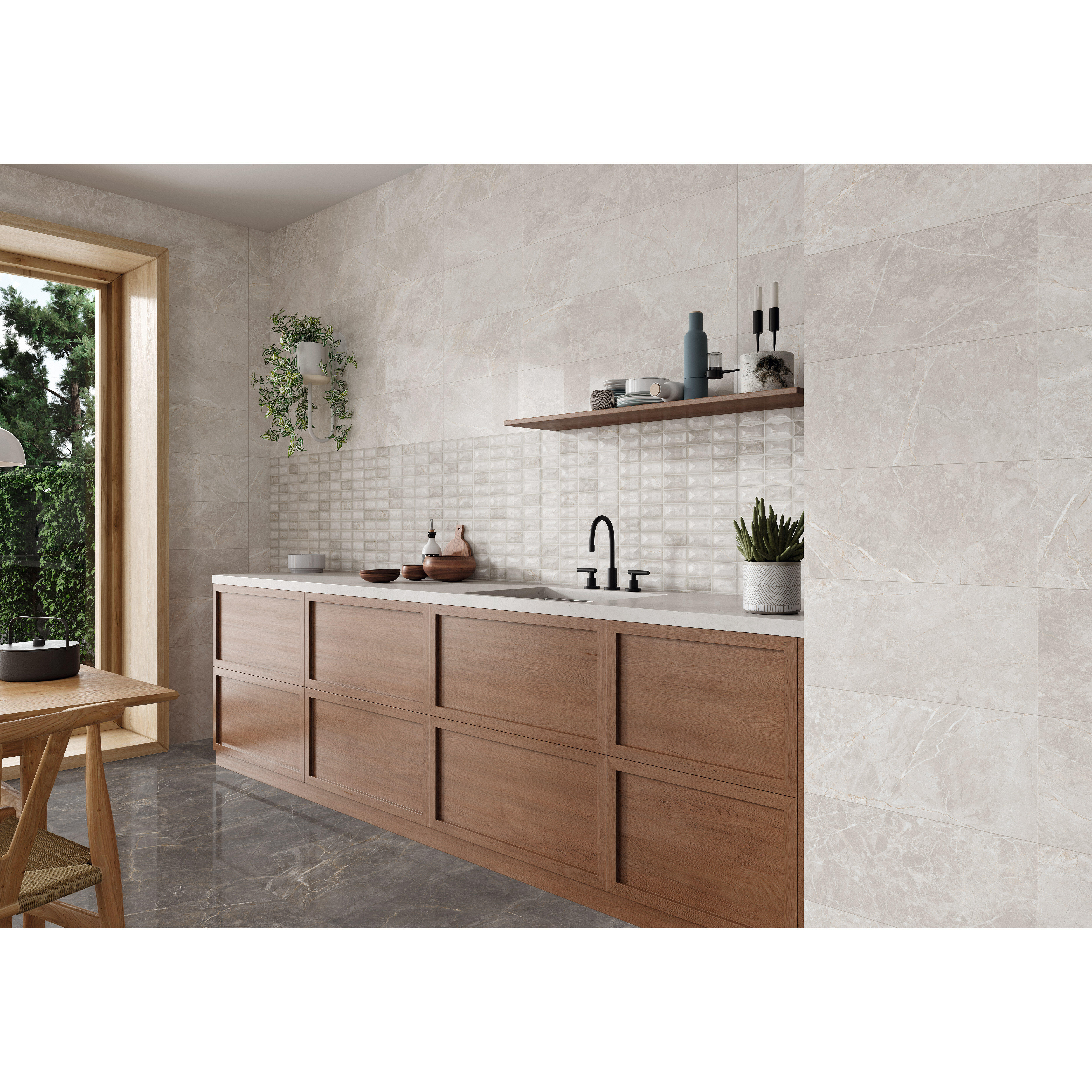 AZULEJO PASTA ROJA 25X50CM CIONAL DECOR IVORY - 2