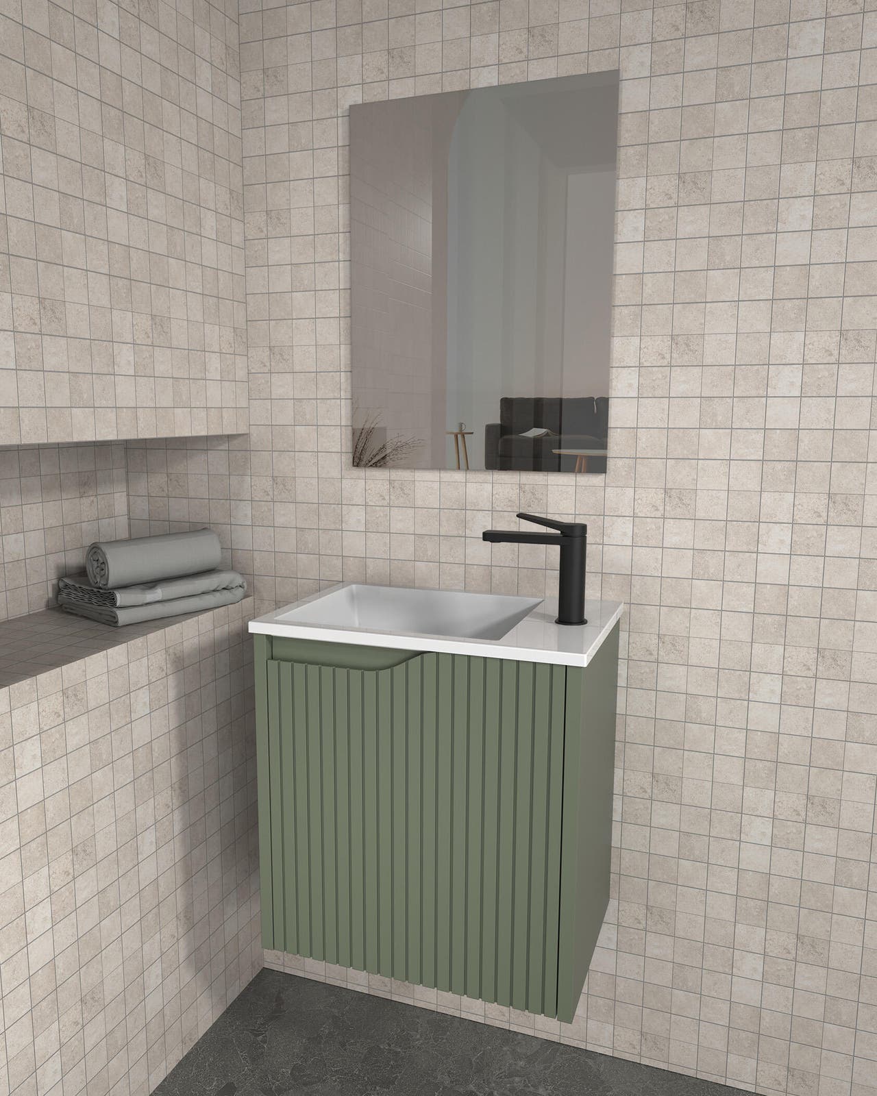 Diapositive Mueble de baño Nova mini verde 50cm