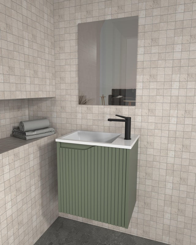 MUEBLE DE BAÑO CON LAVABO NOVA MINI VERDE 50X33CM 1 PUERTA