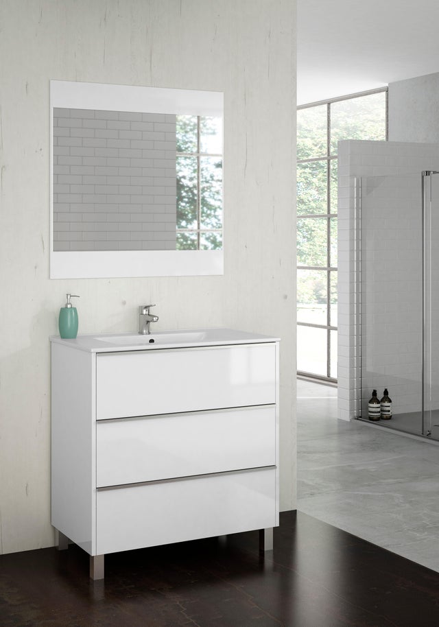 CONJUNTO MUEBLE DE BAÑO CENTRUM BLANCO 80,5X45CM