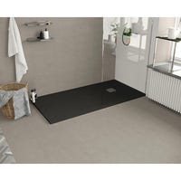 PLATO DE DUCHA RESINA RECTANGULAR NEGRO 80X120X3CM - 1