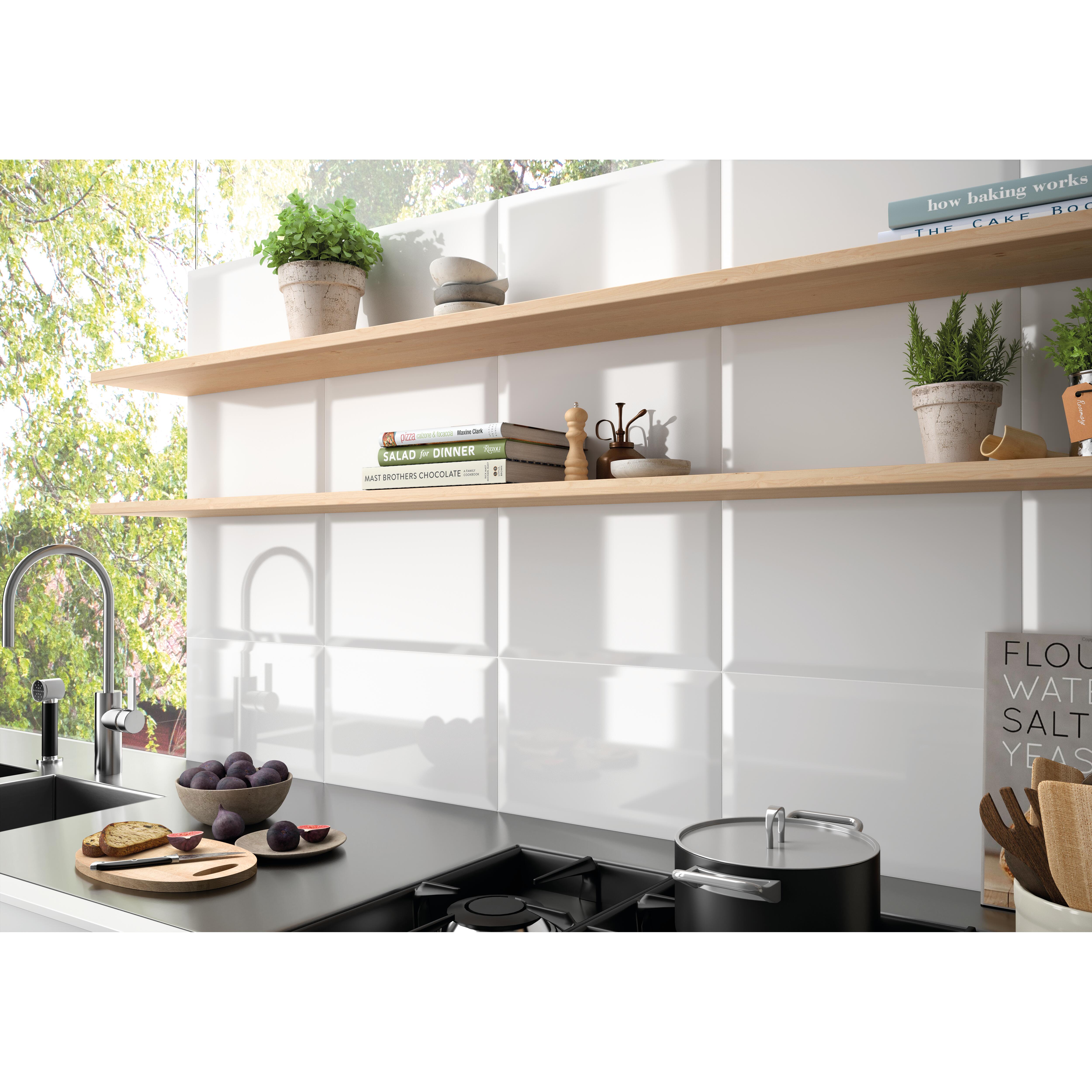 AZULEJO PASTA ROJA 25X50CM OLGA BLANCO BISELADO - 4