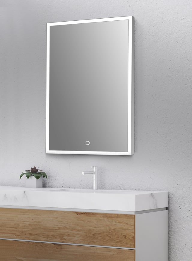 ESPEJO DE BAÑO CON LUZ LED ETNA 60X80CM ACERO