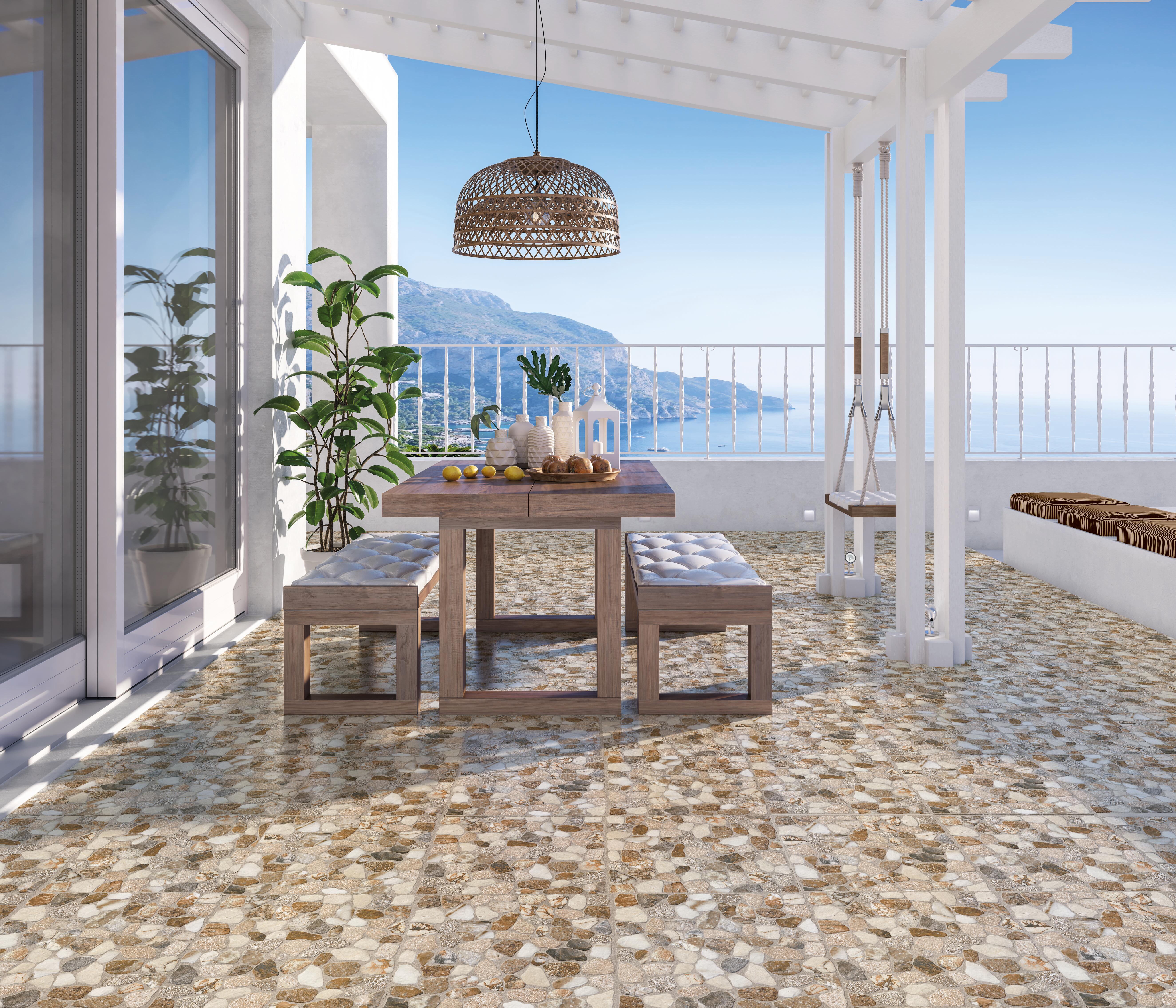 BALDOSA EXTERIOR PORCELÁNICO 45X45CM SINTRA MARRON ANTIDESLIZANTE - 2