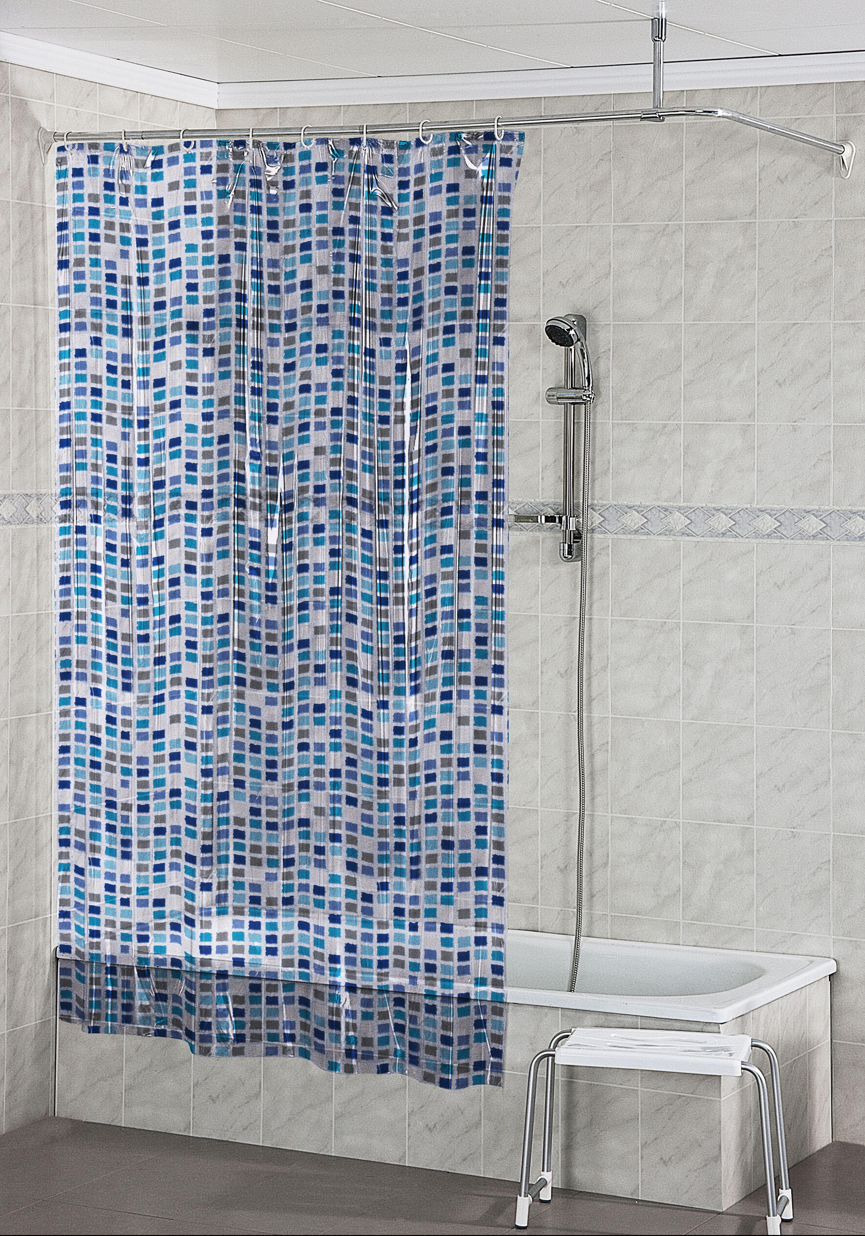 CORTINA  DE DUCHA PVC  CUBES - 2