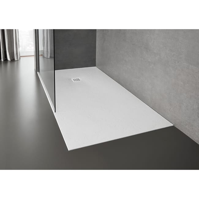 PLATO DE DUCHA RESINA RECTANGULAR ROCA BLANCO 80X120X2,8CM - 1