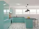 COSTADO PARA MUEBLE DE COCINA ALICANTE AGUAMARINA BRILLO PET 85X60CM - 3
