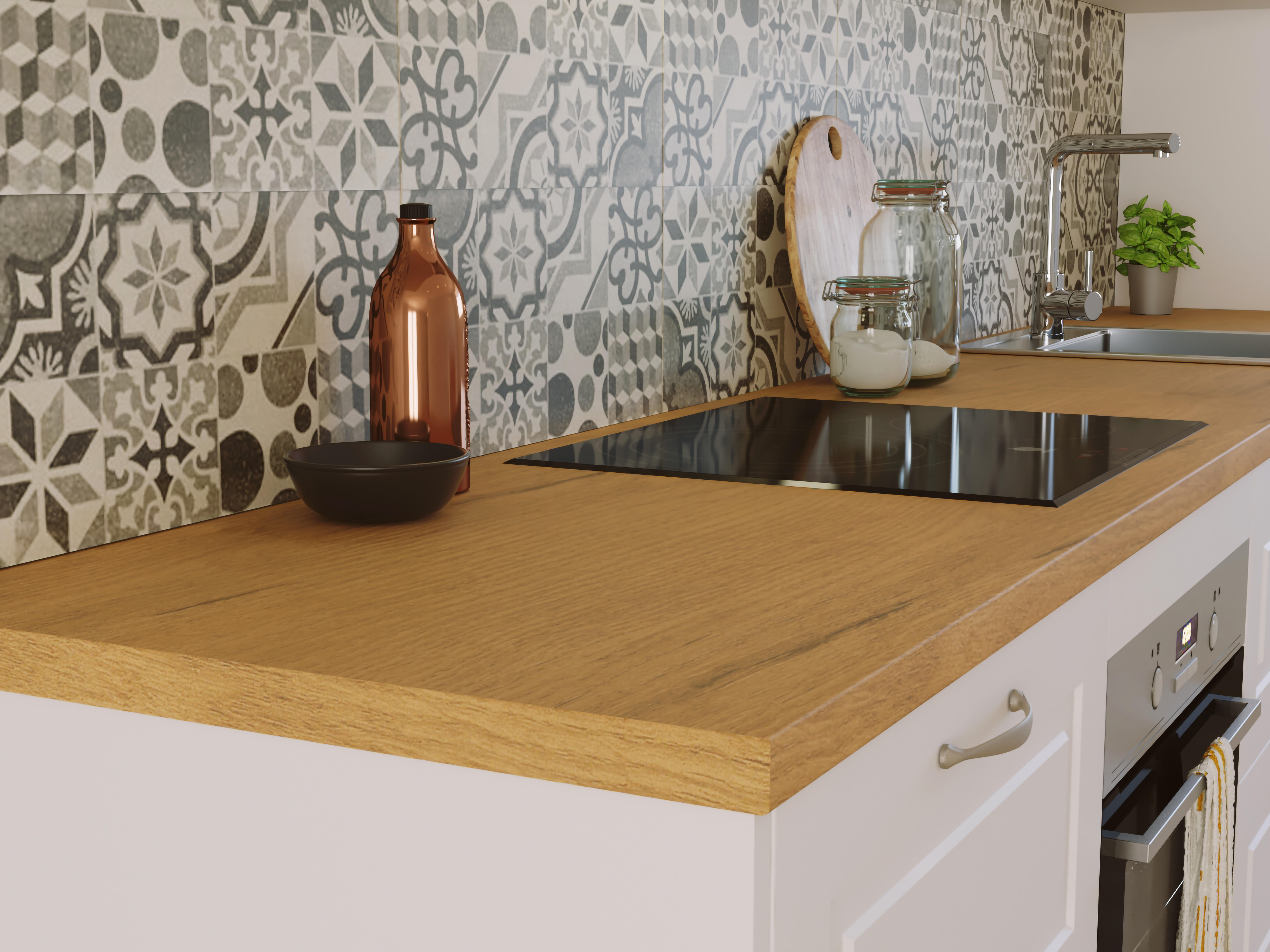 ENCIMERA ACABADO ROBLE 360 X 63 X 3,8 CM - 2