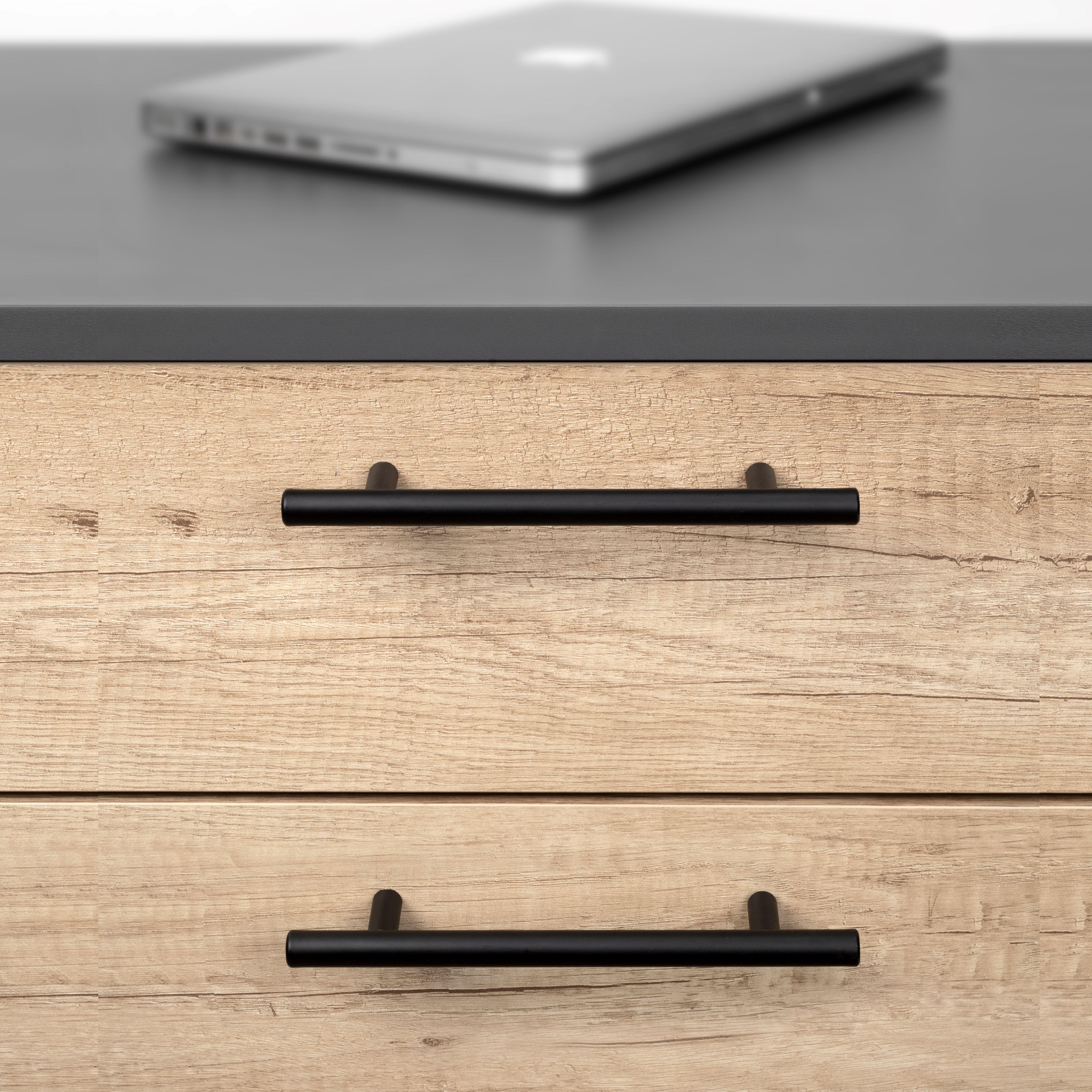 TIRADOR MUEBLE METAL ACERO INOXIDABLE 160MM NEGRO 10UDS - 5