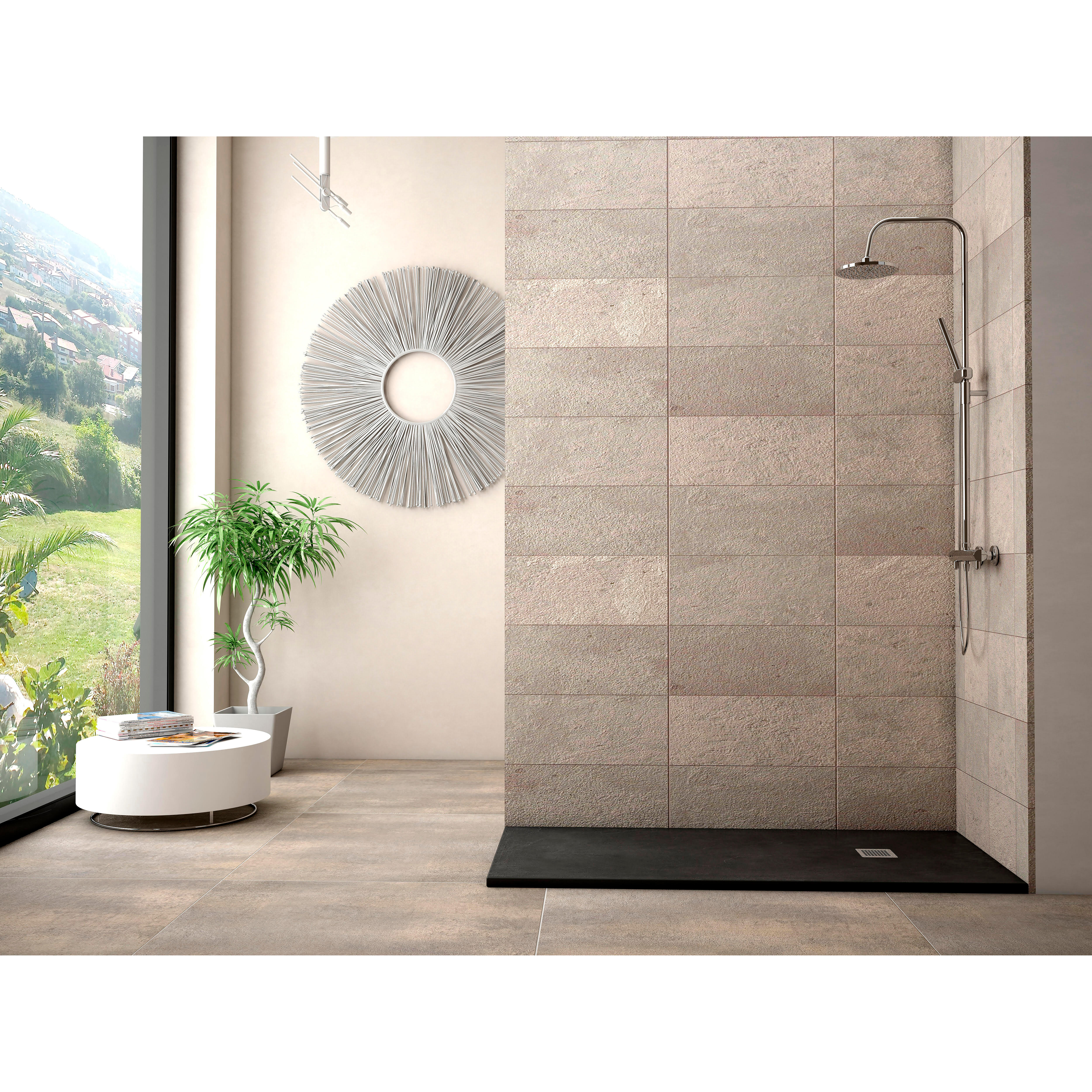 PLATO DE DUCHA RESINA RECTANGULAR NEGRO 80X180X3CM - 2