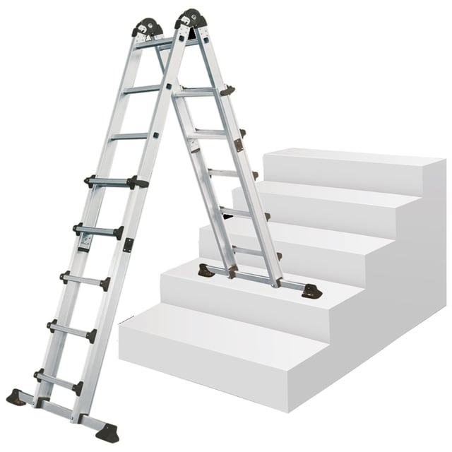 ESCALERA MULTIPOSICIÓN TELESCOPICA 5 PELDAÑOS