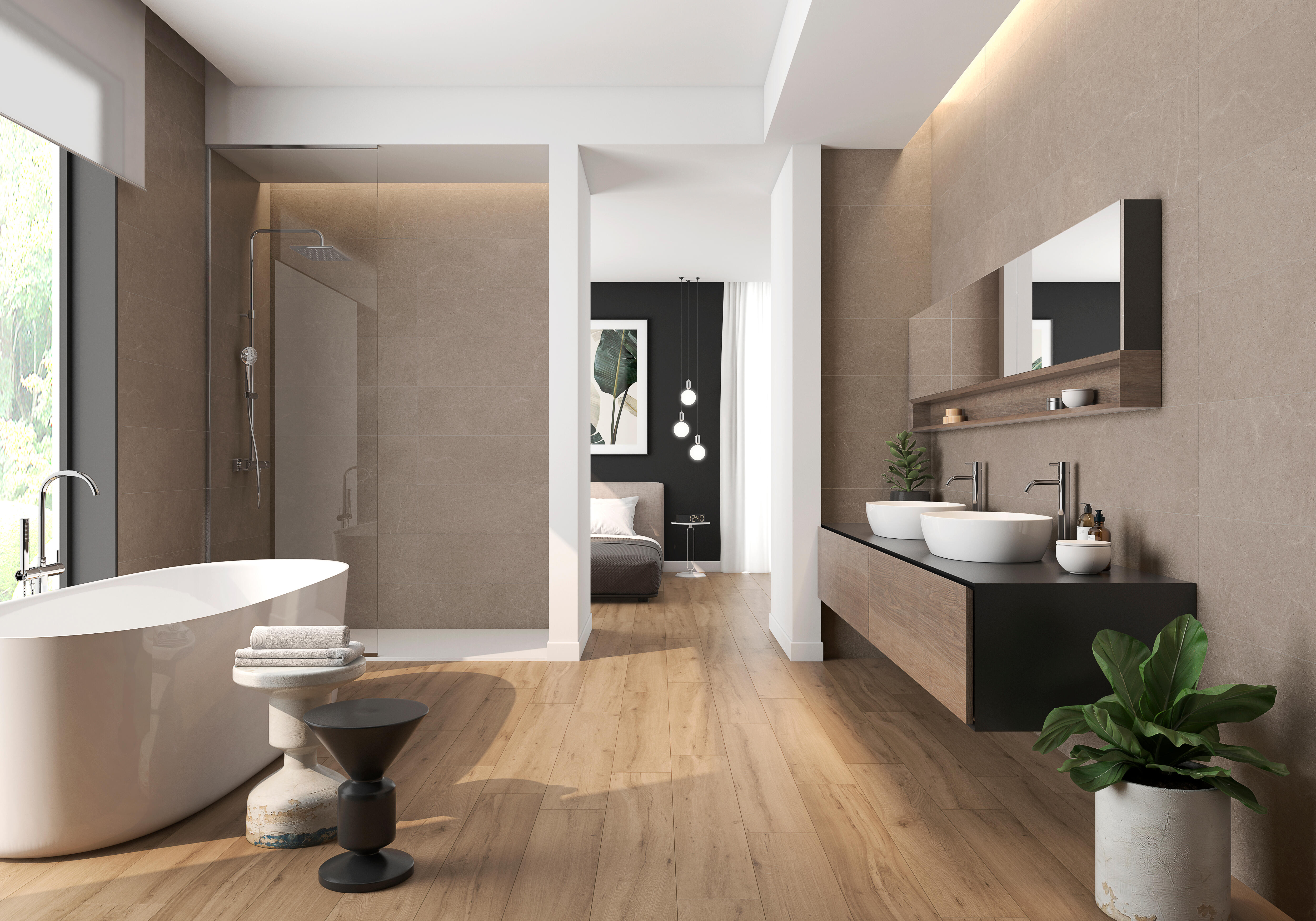 SUELO PORCELÁNICO 20X120CM LEÑO BEIGE - 4